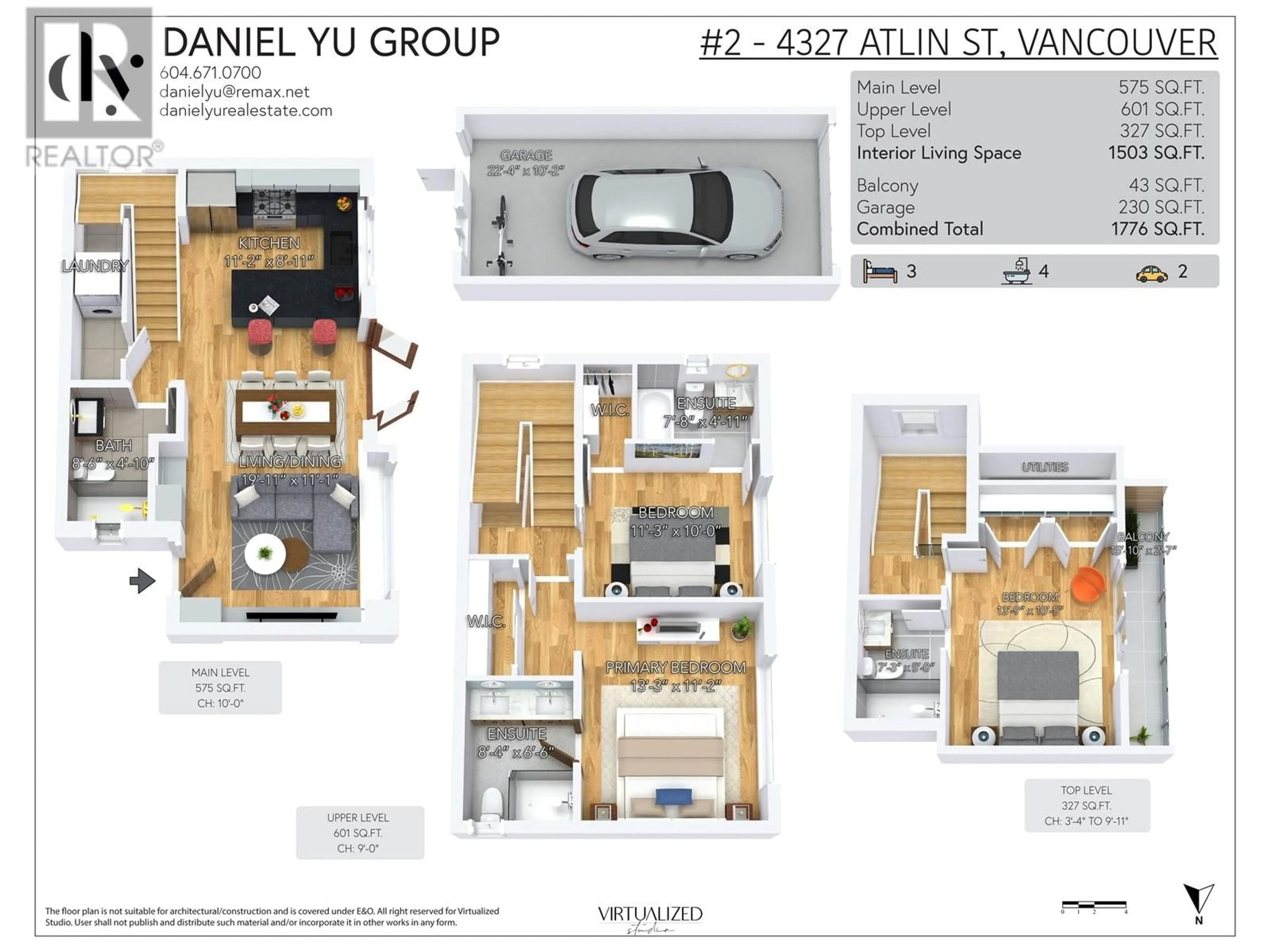 Floor plan for 2 4327 ATLIN STREET, Vancouver British Columbia V5R2C1