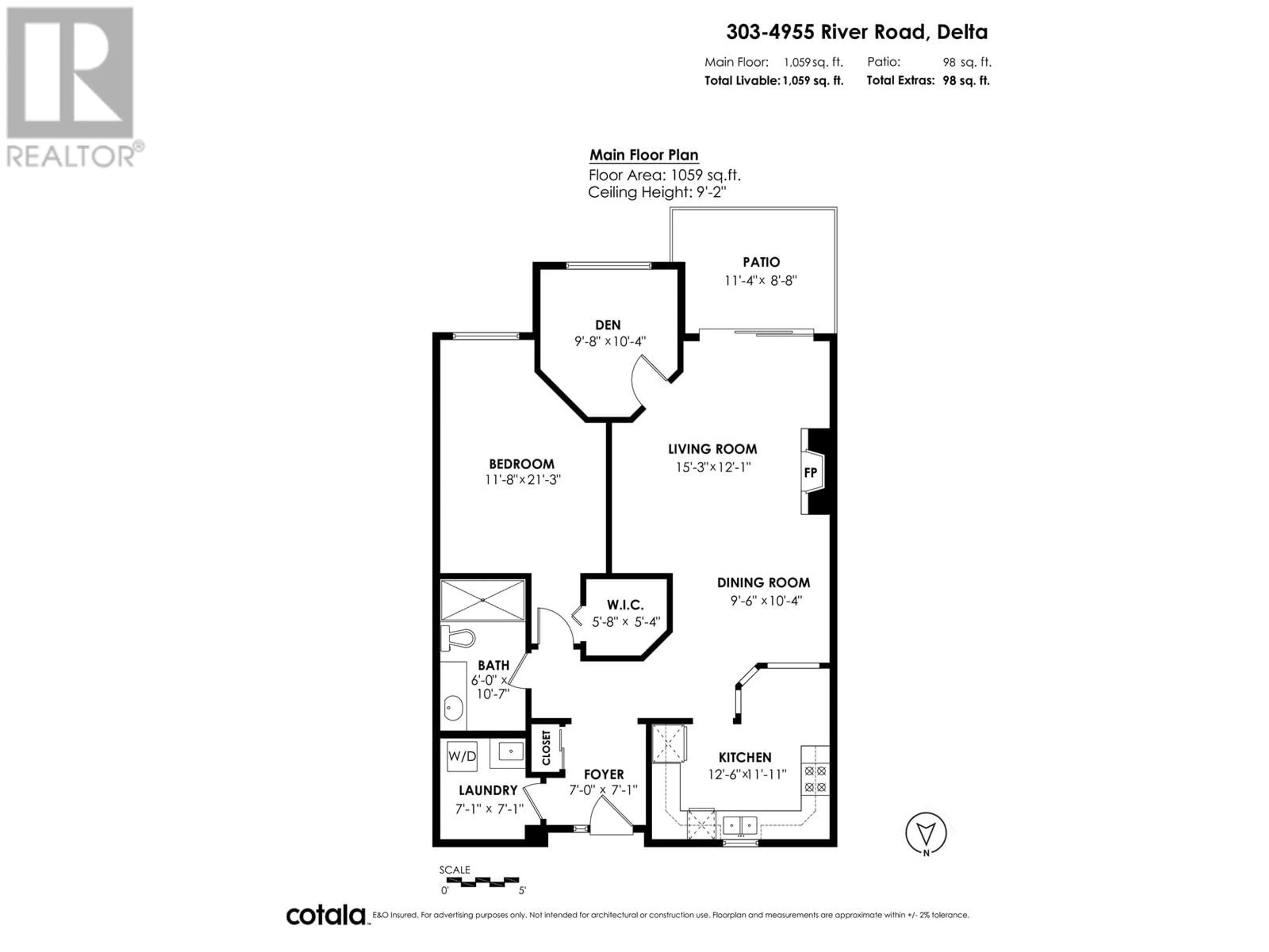 Floor plan for 303 4955 RIVER ROAD, Delta British Columbia V4K4V9