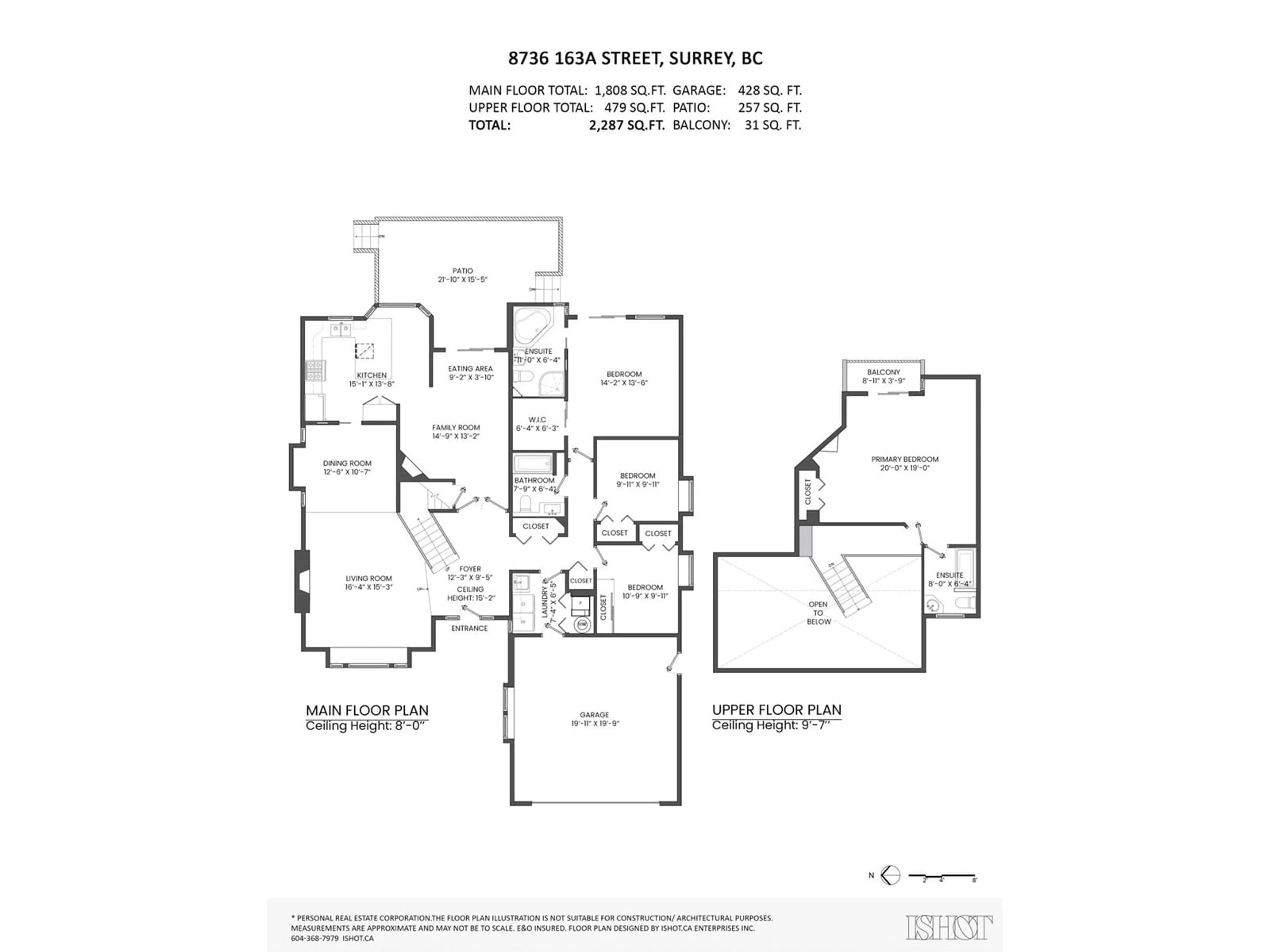 Floor plan for 8736 163A STREET, Surrey British Columbia V4N1C3