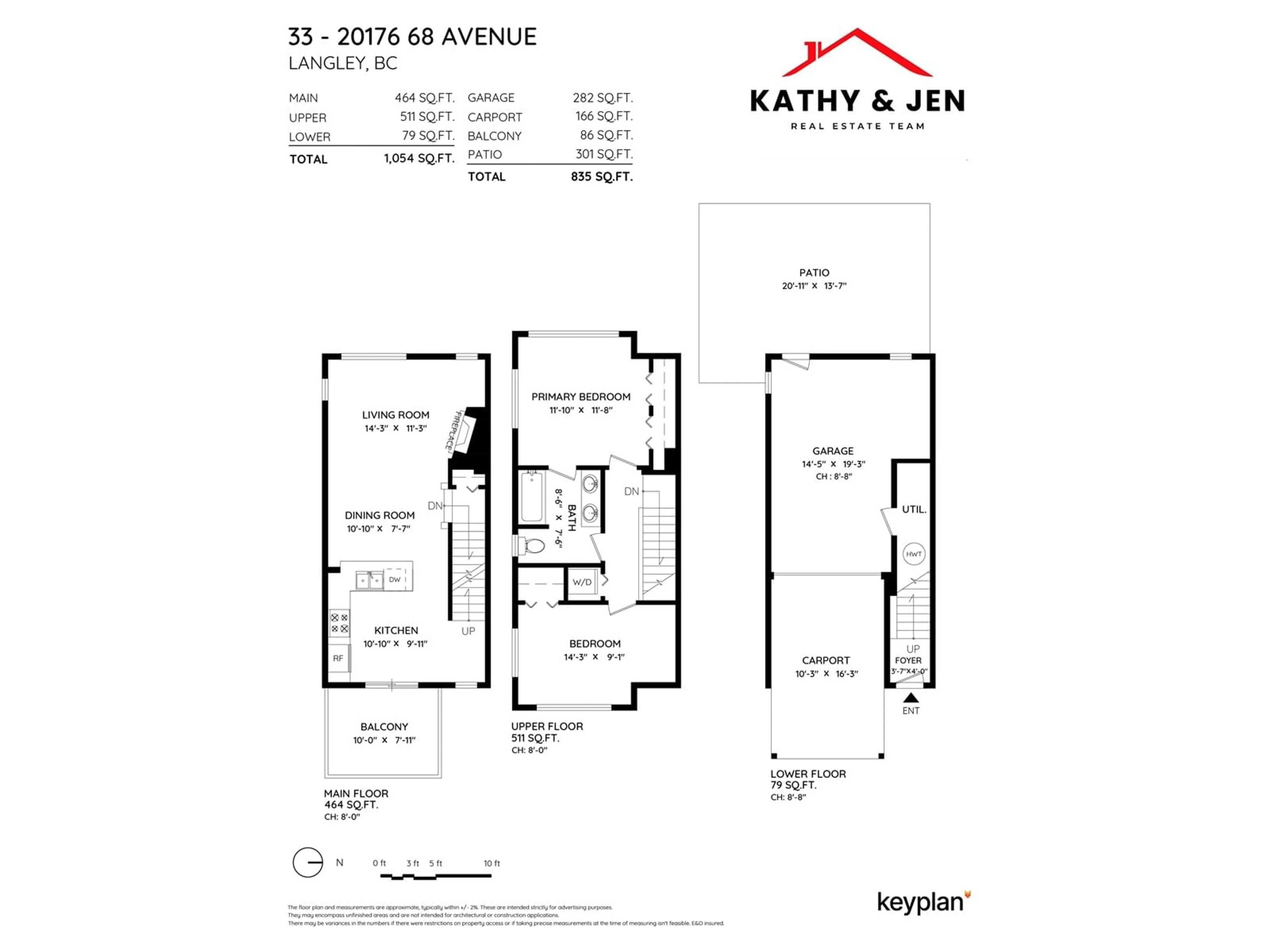 Floor plan for 33 20176 68 AVENUE, Langley British Columbia V2Y2X7