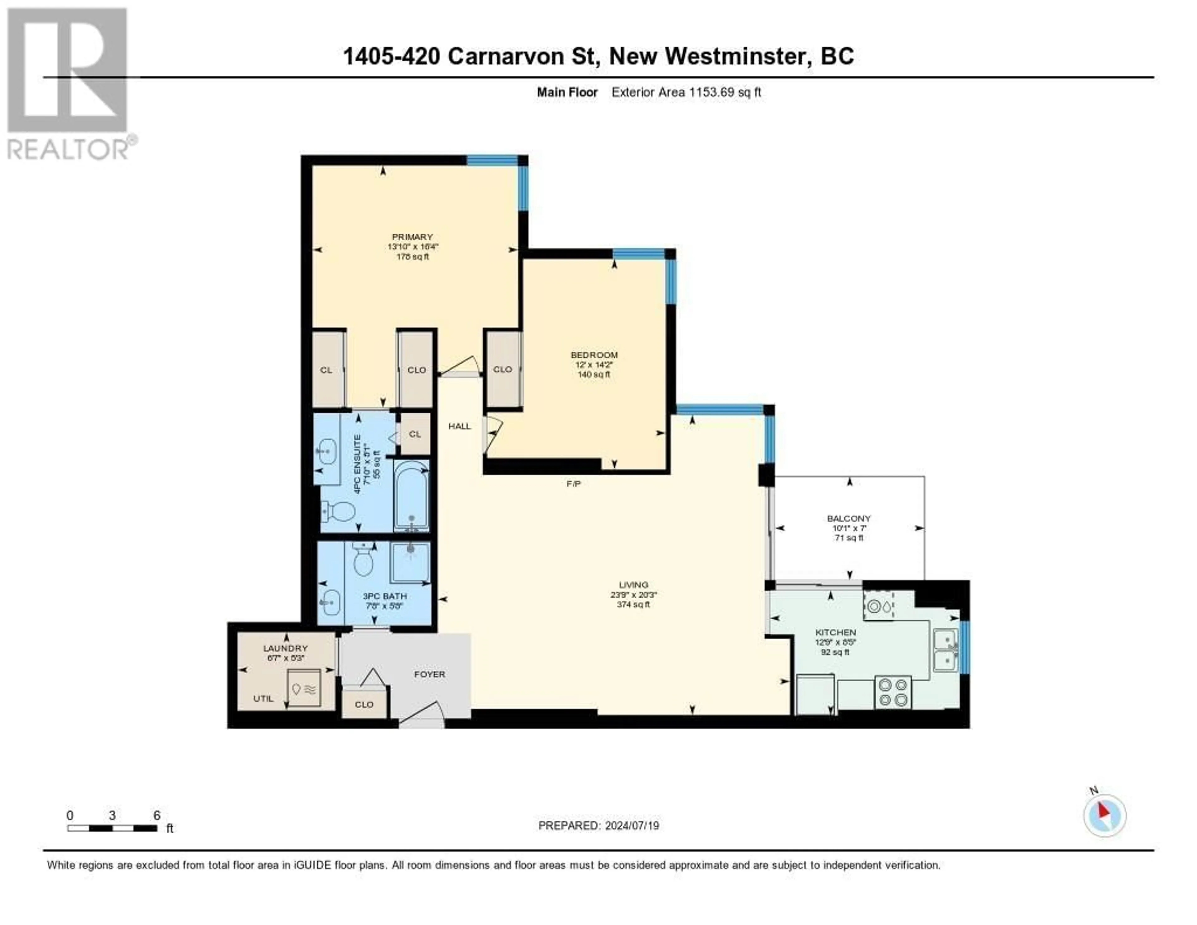 Floor plan for 1405 420 CARNARVON STREET, New Westminster British Columbia V3L5P1