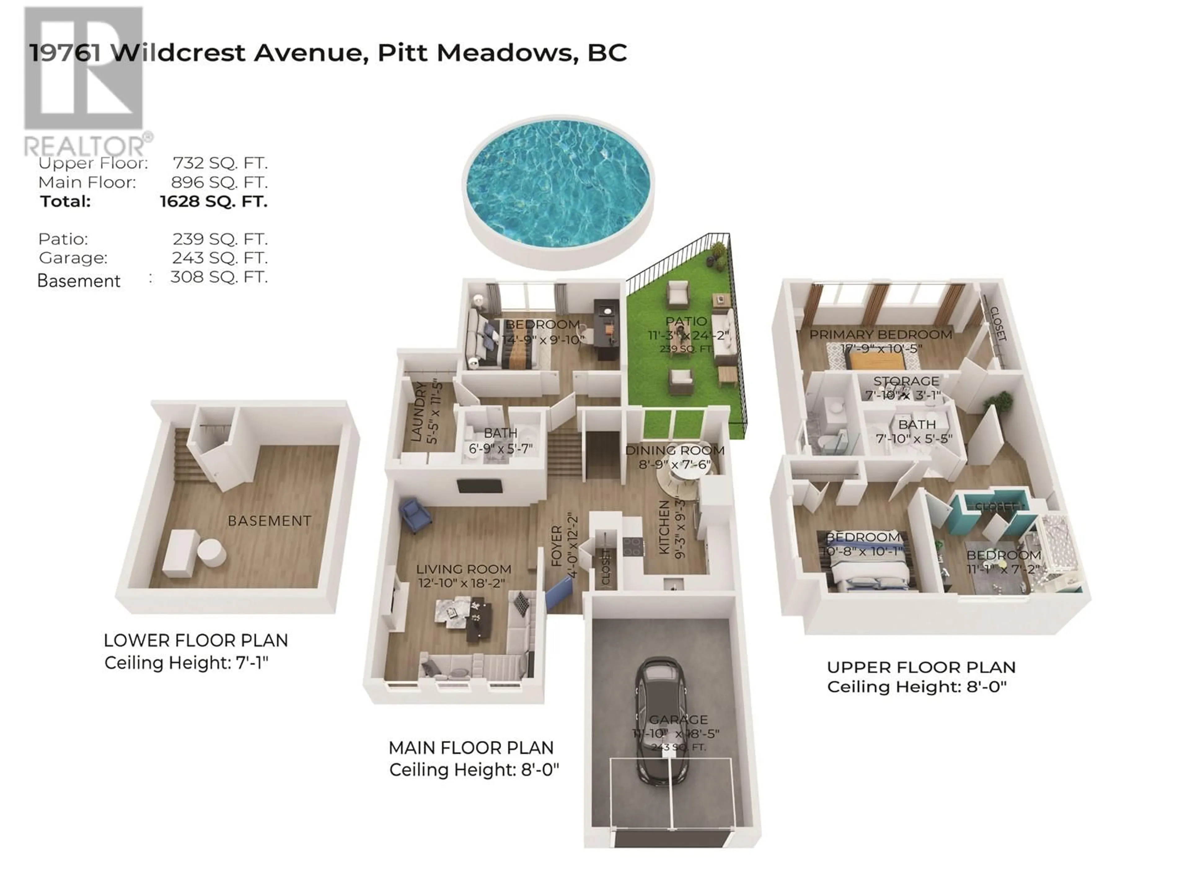 Floor plan for 19761 WILDCREST AVENUE, Pitt Meadows British Columbia V3Y1M3