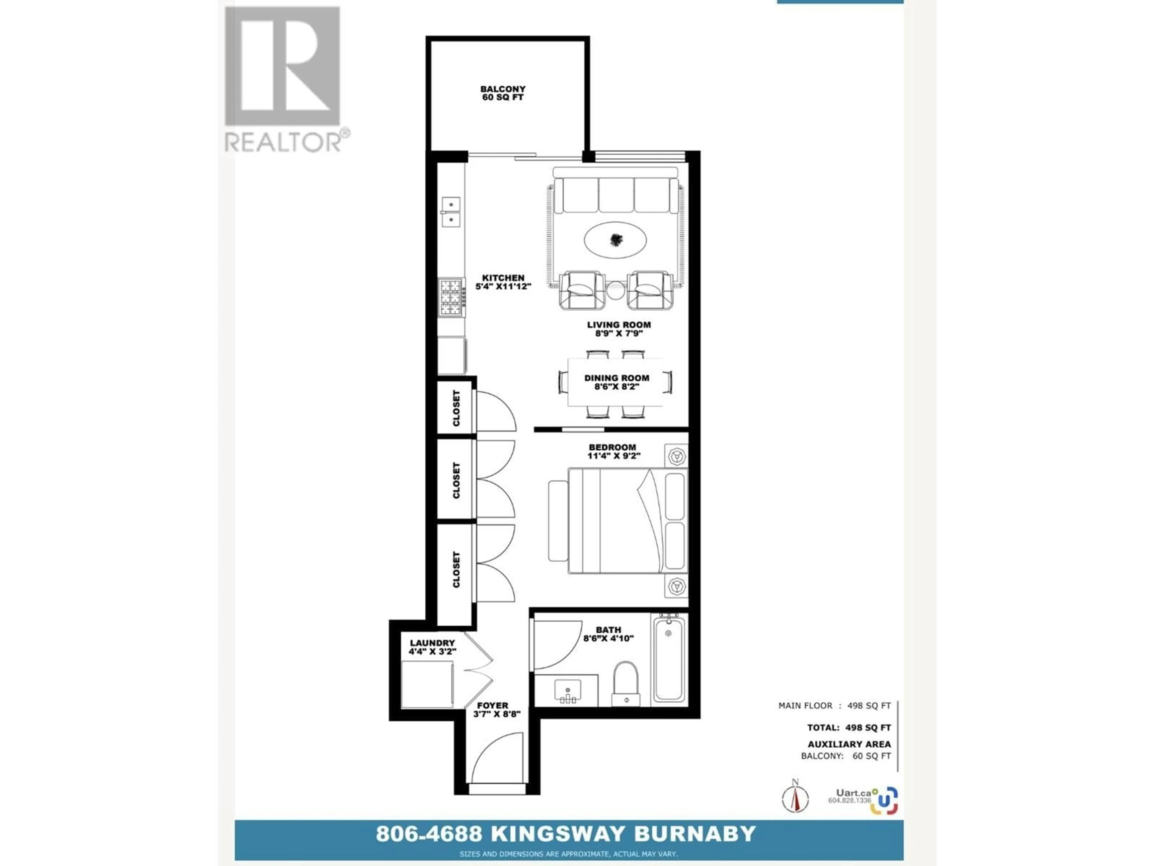 Floor plan for 806 4688 KINGSWAY, Burnaby British Columbia V5H0E9