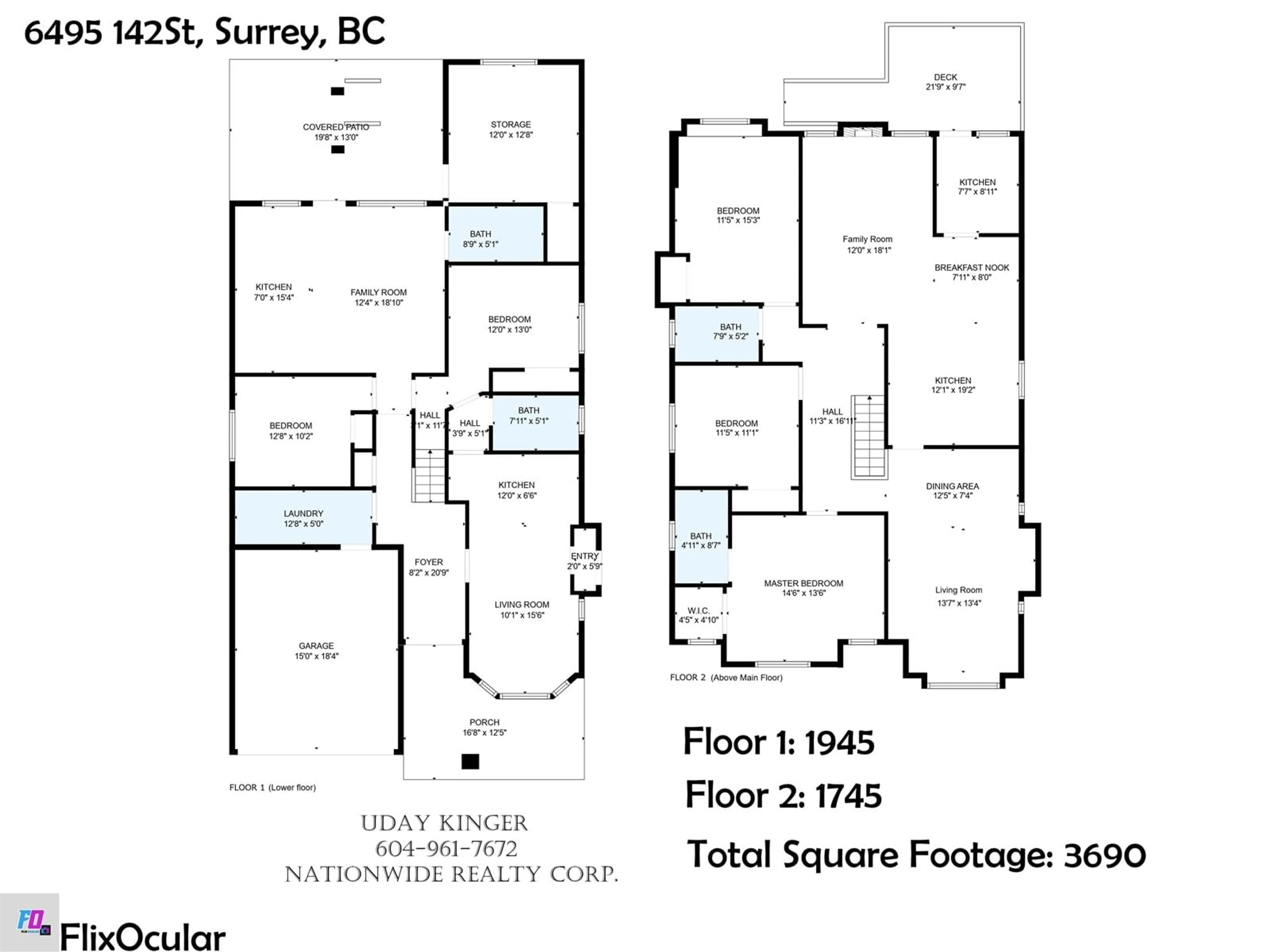 Floor plan for 6495 142 STREET, Surrey British Columbia V3W5M5