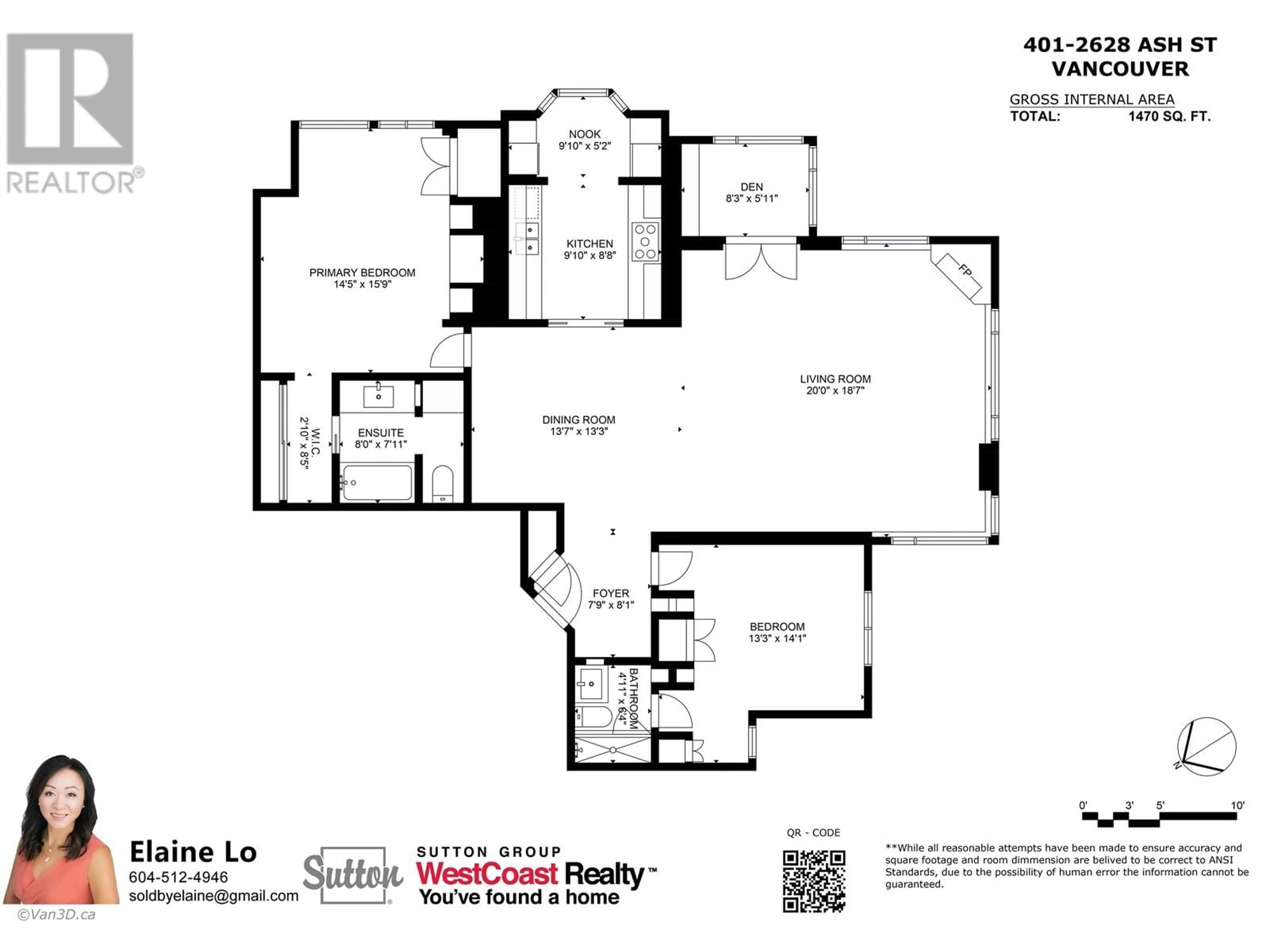 Floor plan for 401 2628 ASH STREET, Vancouver British Columbia V5Z4L2