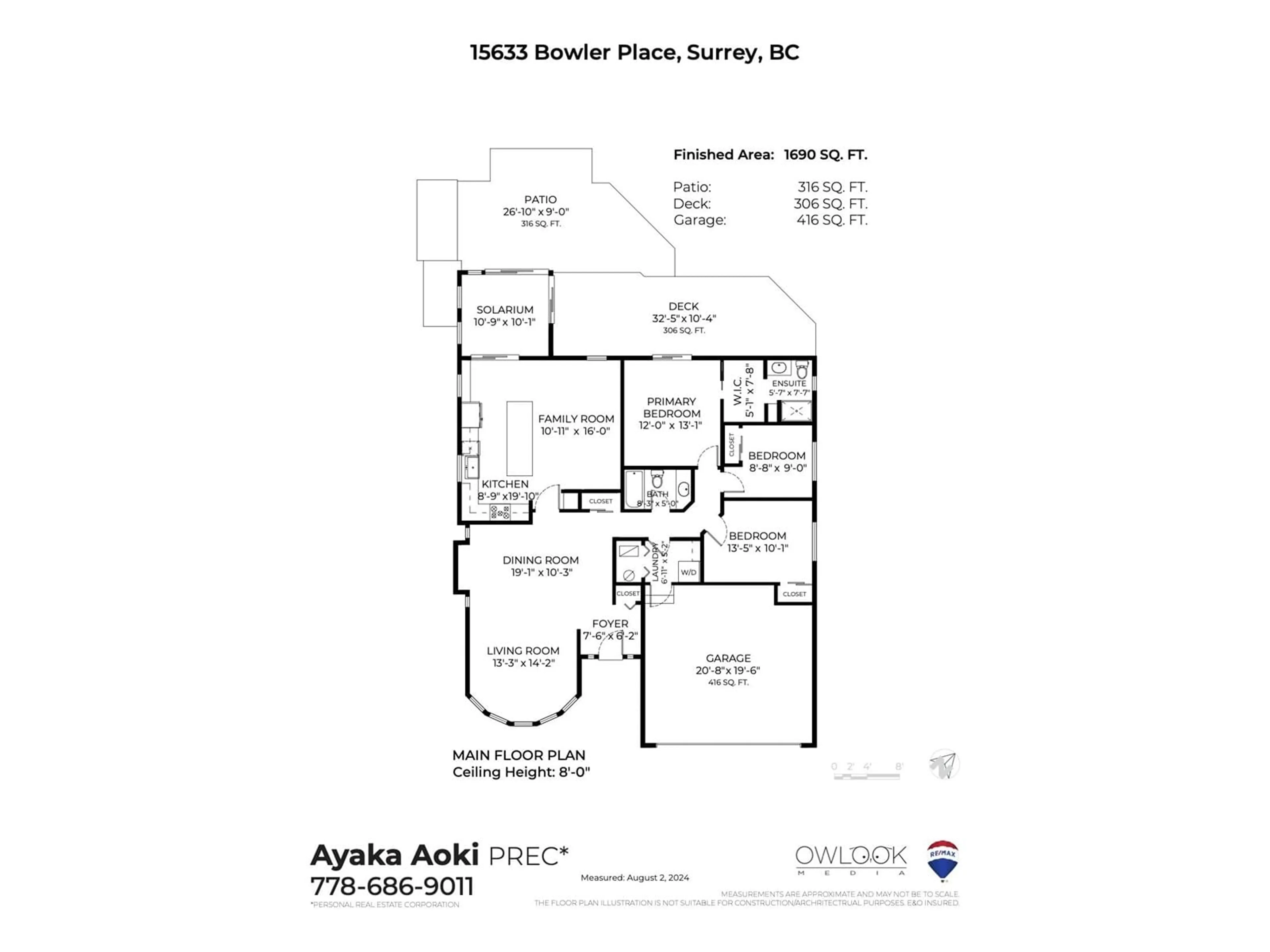 Floor plan for 15633 BOWLER PLACE, Surrey British Columbia V4A9G7