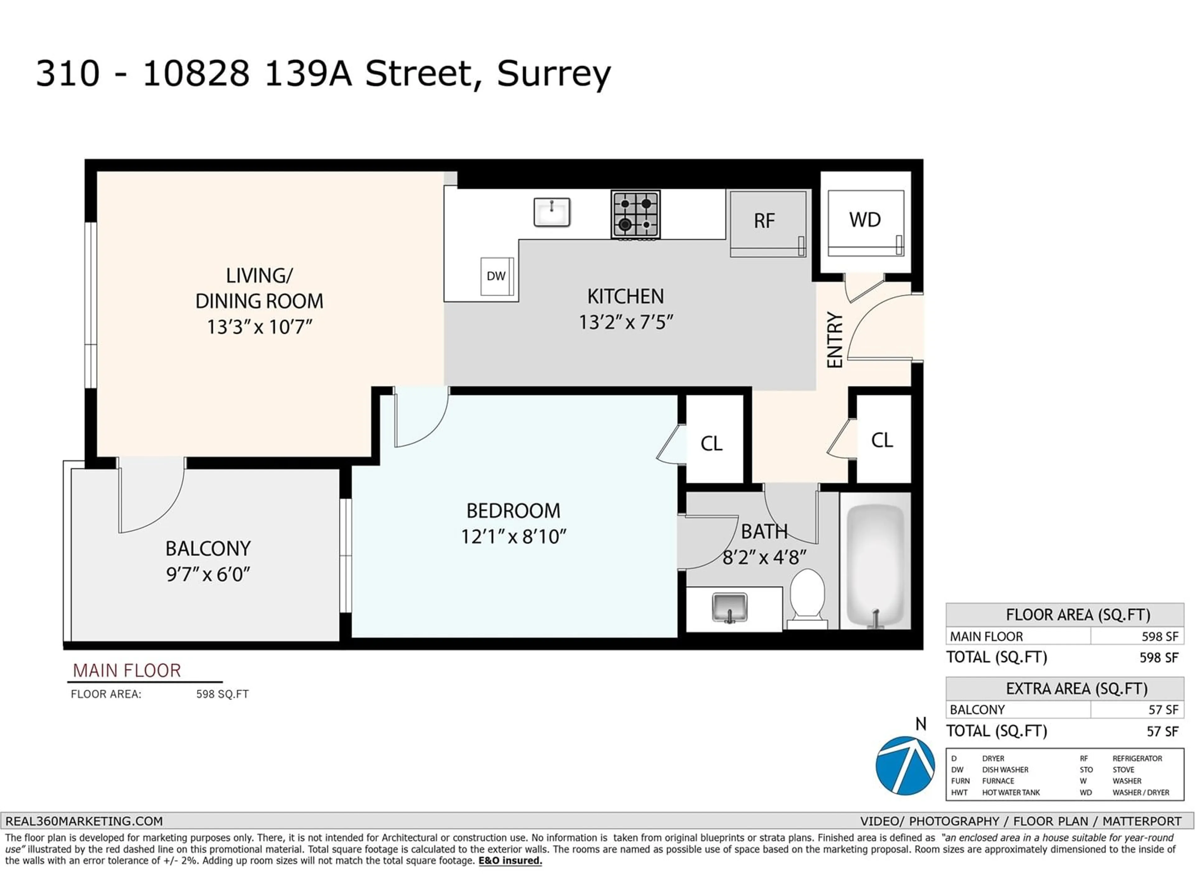 Floor plan for W310 10828 139A STREET, Surrey British Columbia V3T0V1