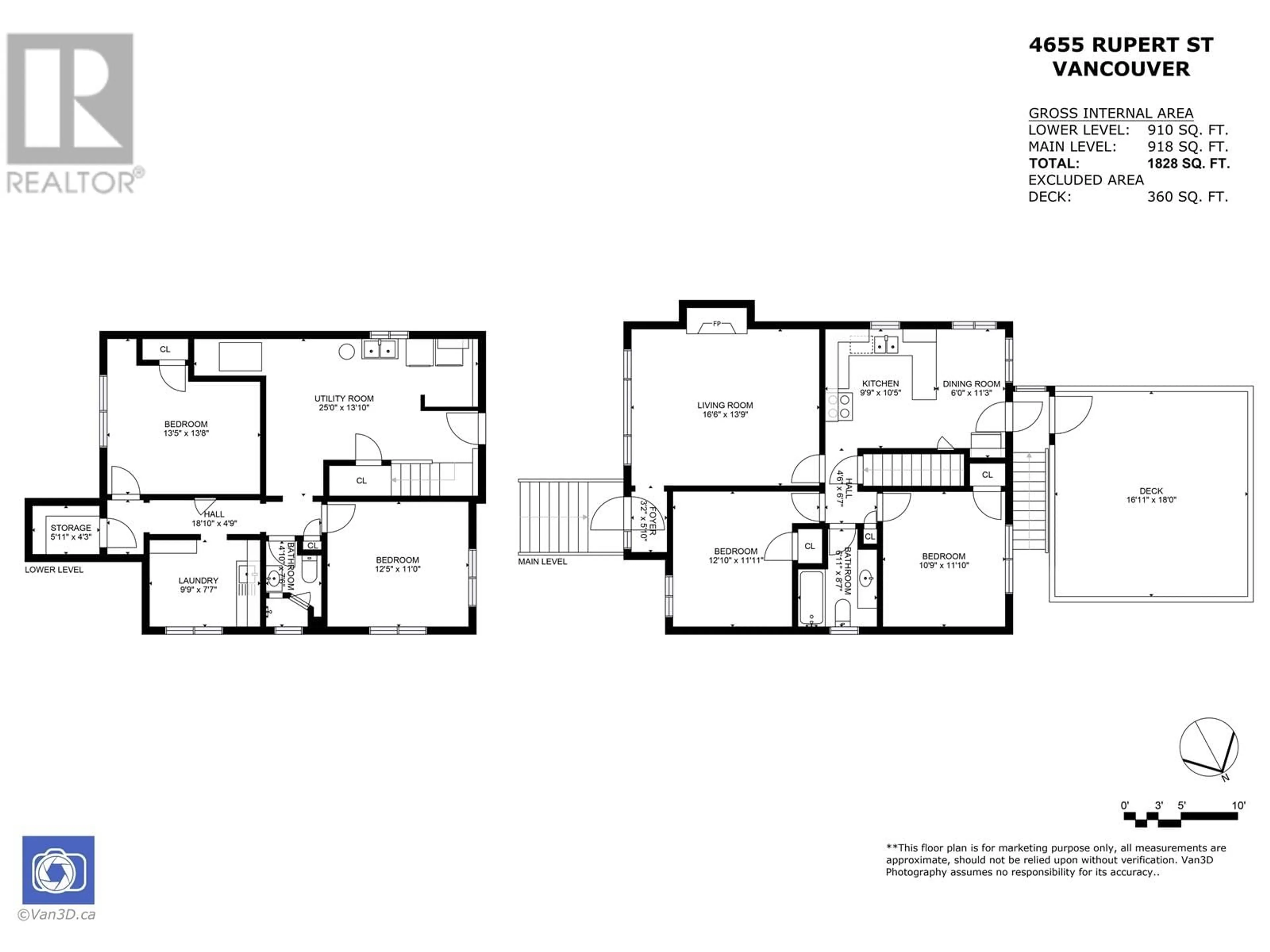 Floor plan for 4655 RUPERT STREET, Vancouver British Columbia V5R2J4