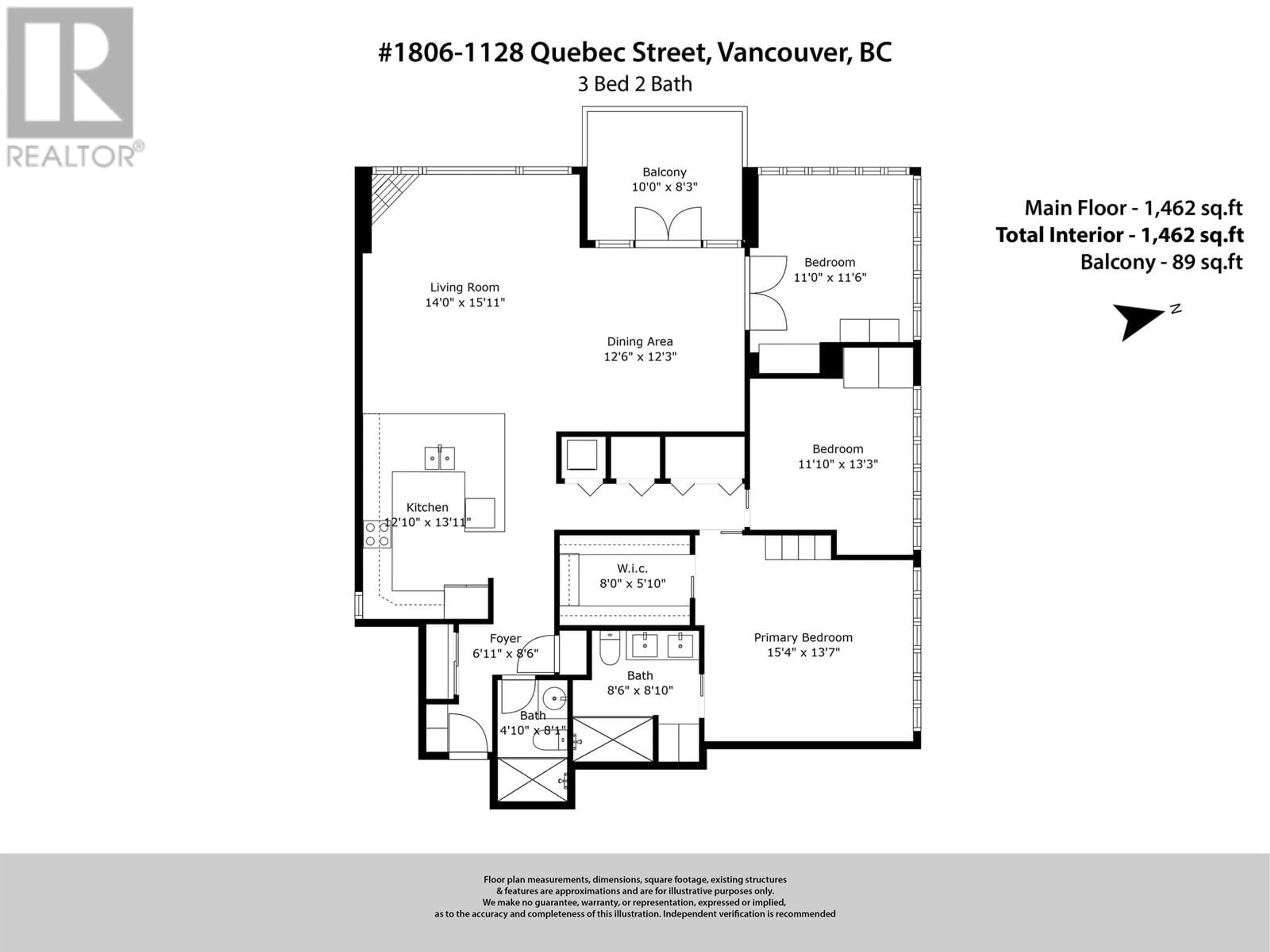 Floor plan for 1806 1128 QUEBEC STREET, Vancouver British Columbia V6A4E1