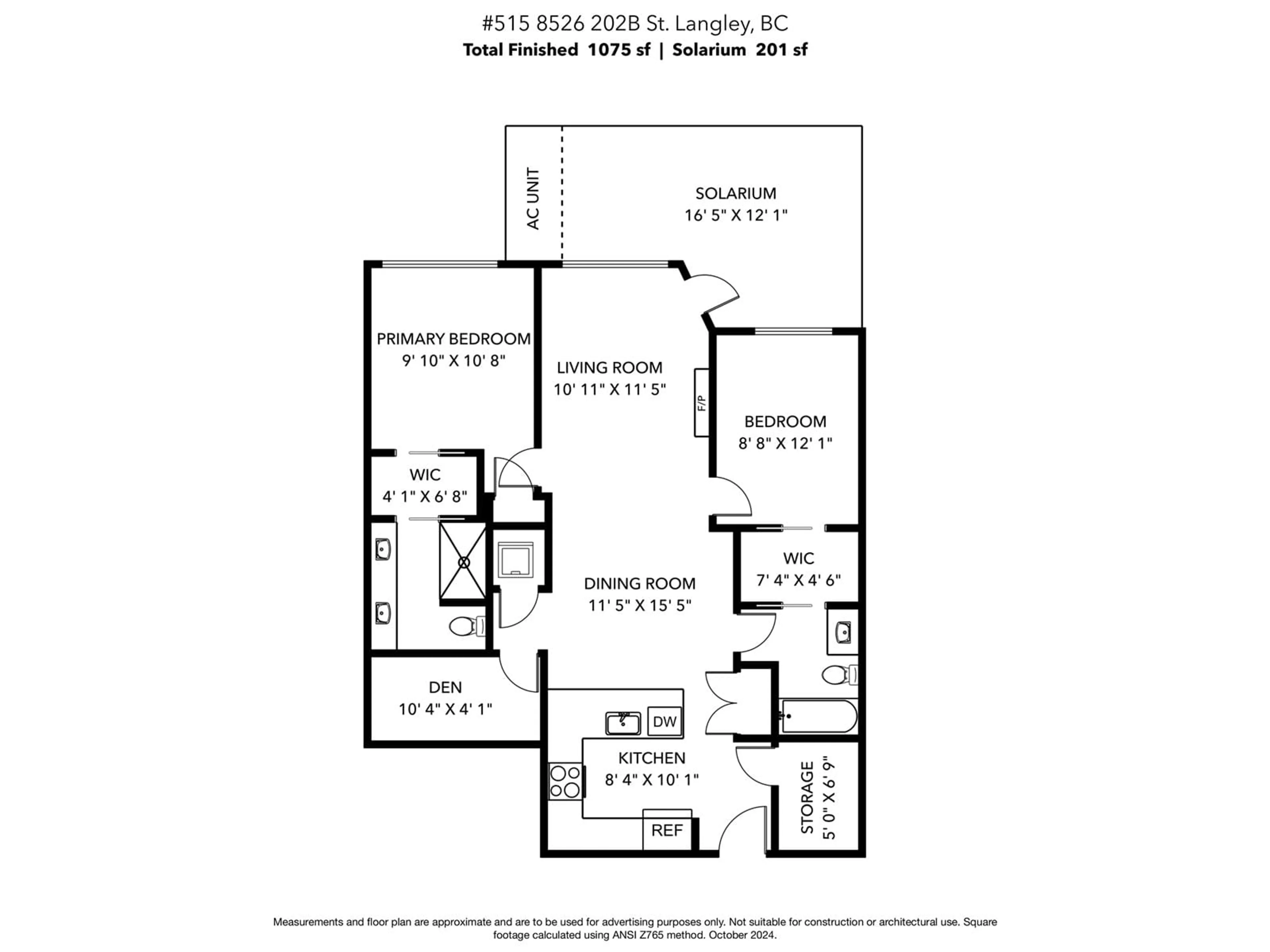 Floor plan for 515 8526 202B STREET, Langley British Columbia V2Y3L3