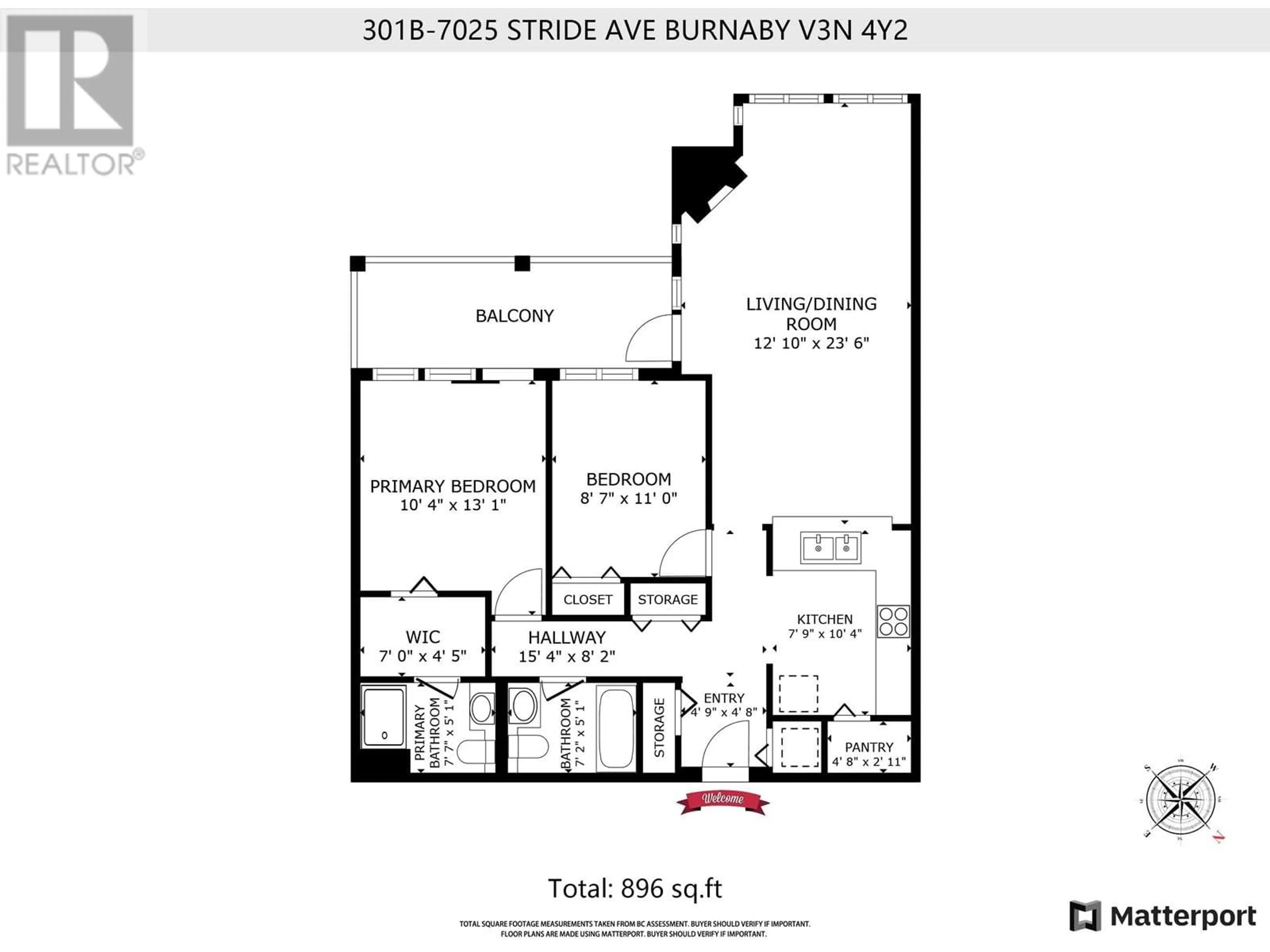 Floor plan for 301B 7025 STRIDE AVENUE, Burnaby British Columbia V3N4Y2