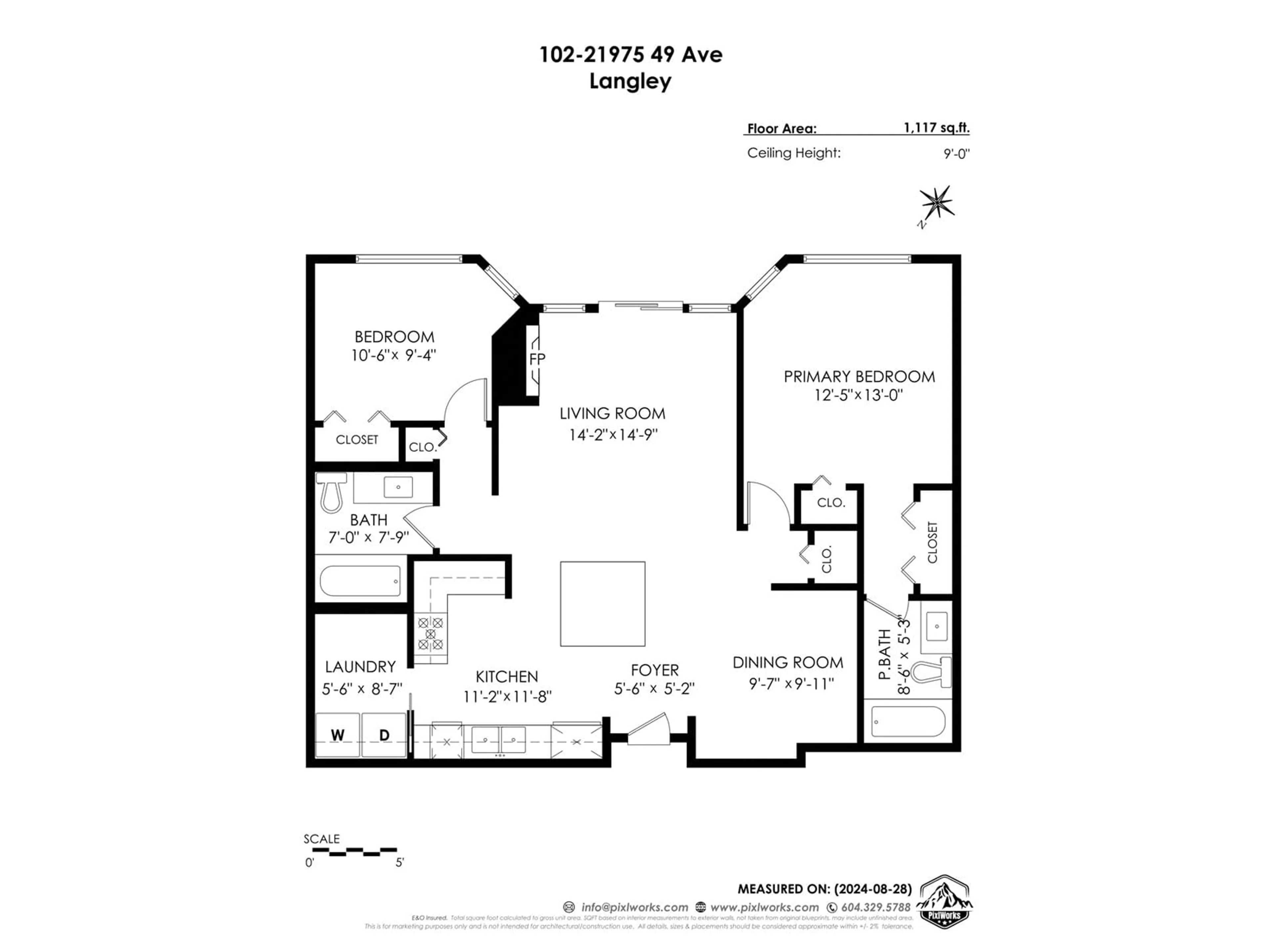 Floor plan for 102 21975 49 AVENUE, Langley British Columbia V3A8J7