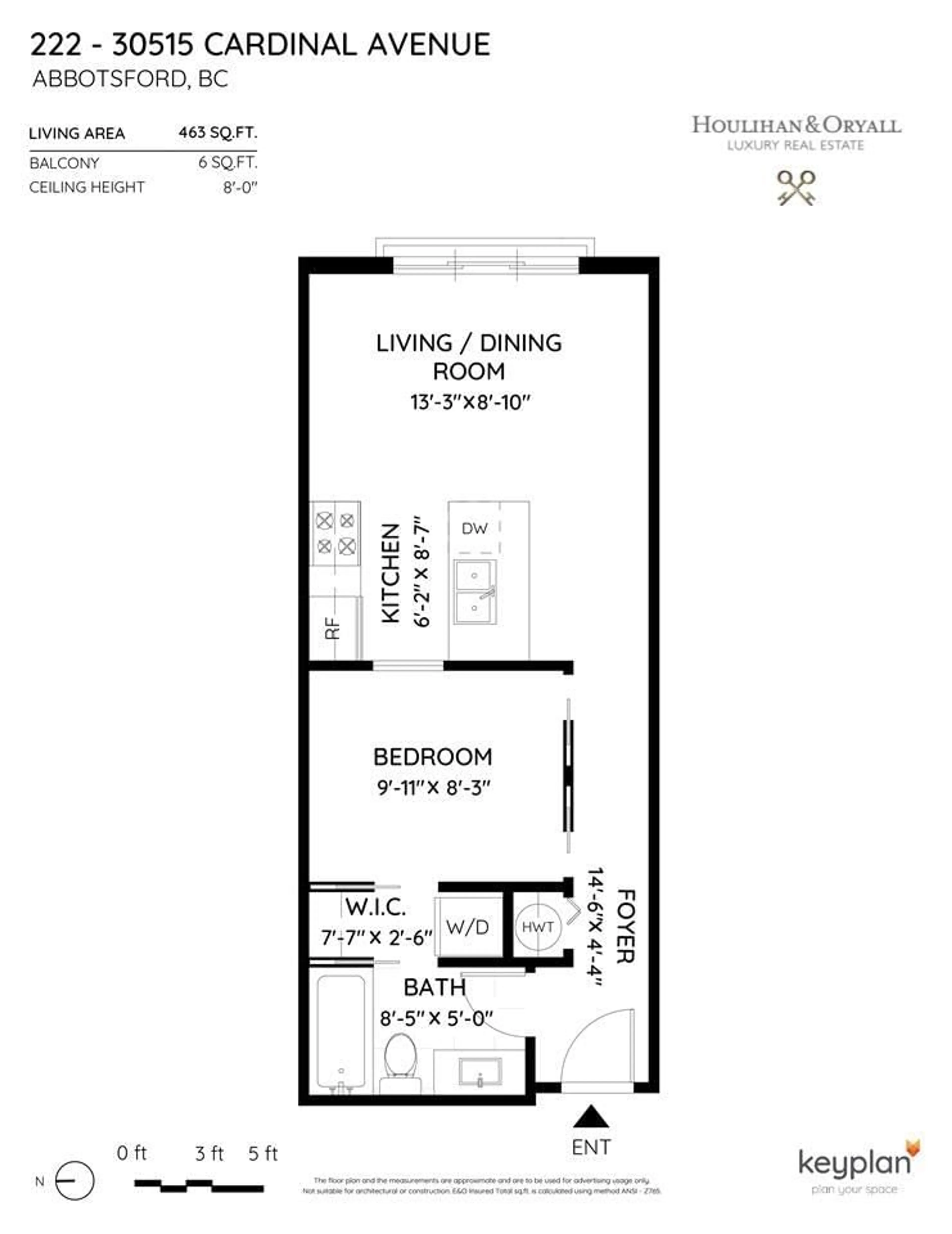 Floor plan for 222 30515 CARDINAL AVENUE, Abbotsford British Columbia V2T0A8