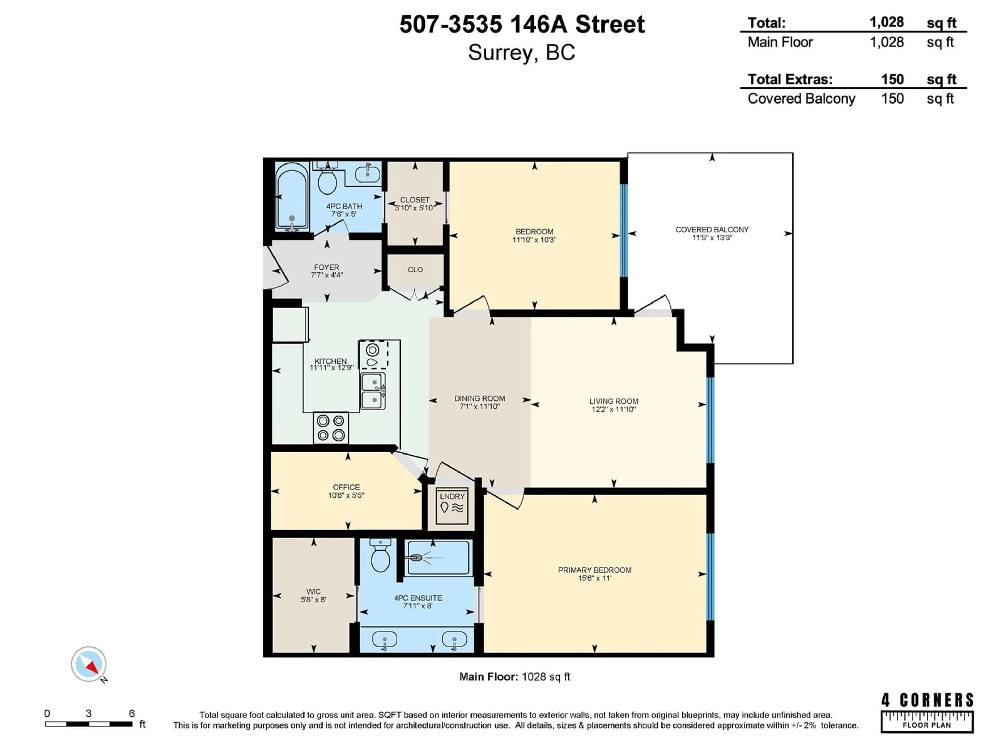 Floor plan for 507 3535 146A STREET, Surrey British Columbia V4P0H2