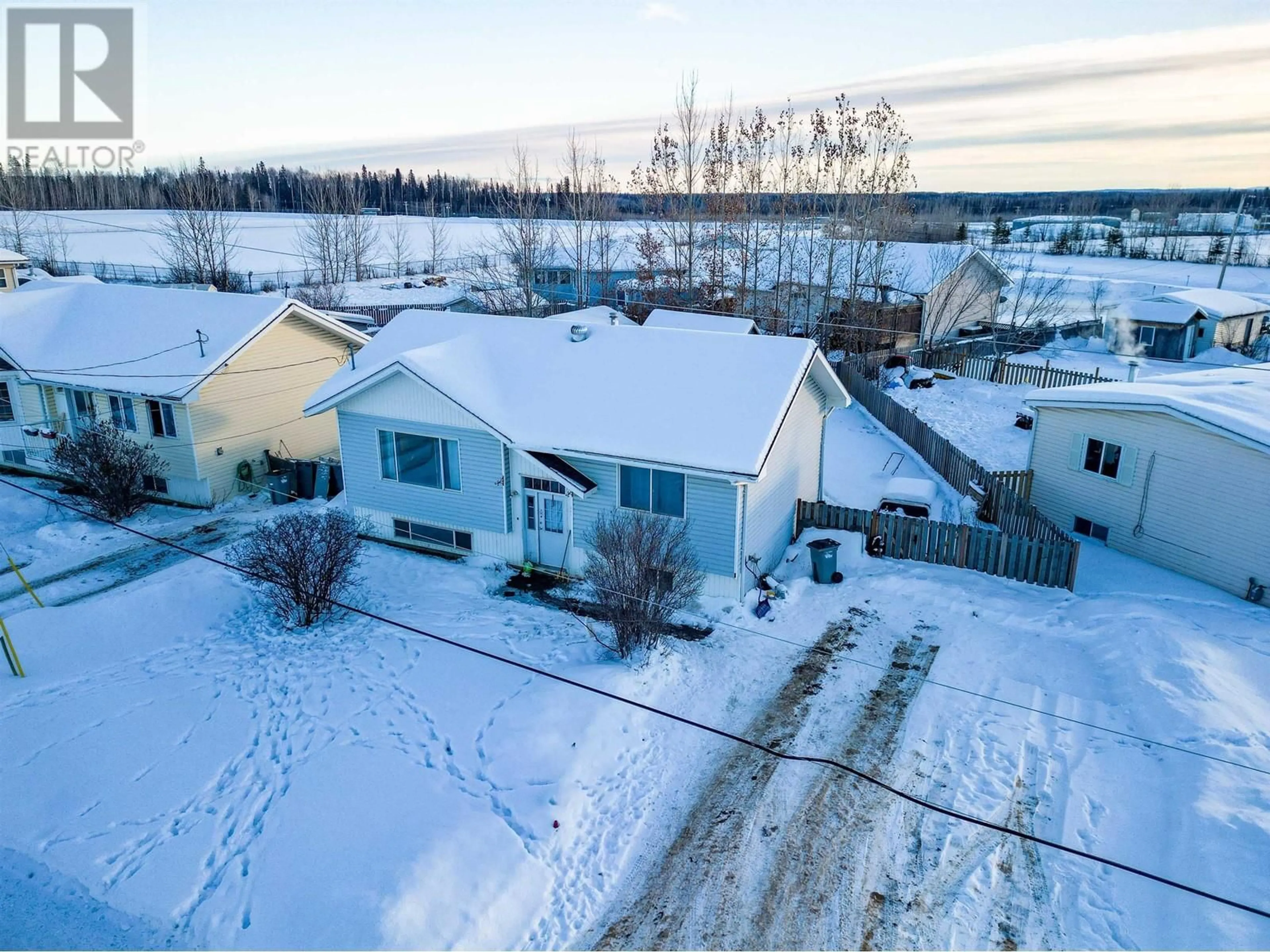 A pic from outside/outdoor area/front of a property/back of a property/a pic from drone, unknown for 3955 COTTONWOOD ROAD, Fort Nelson British Columbia V0C1R0