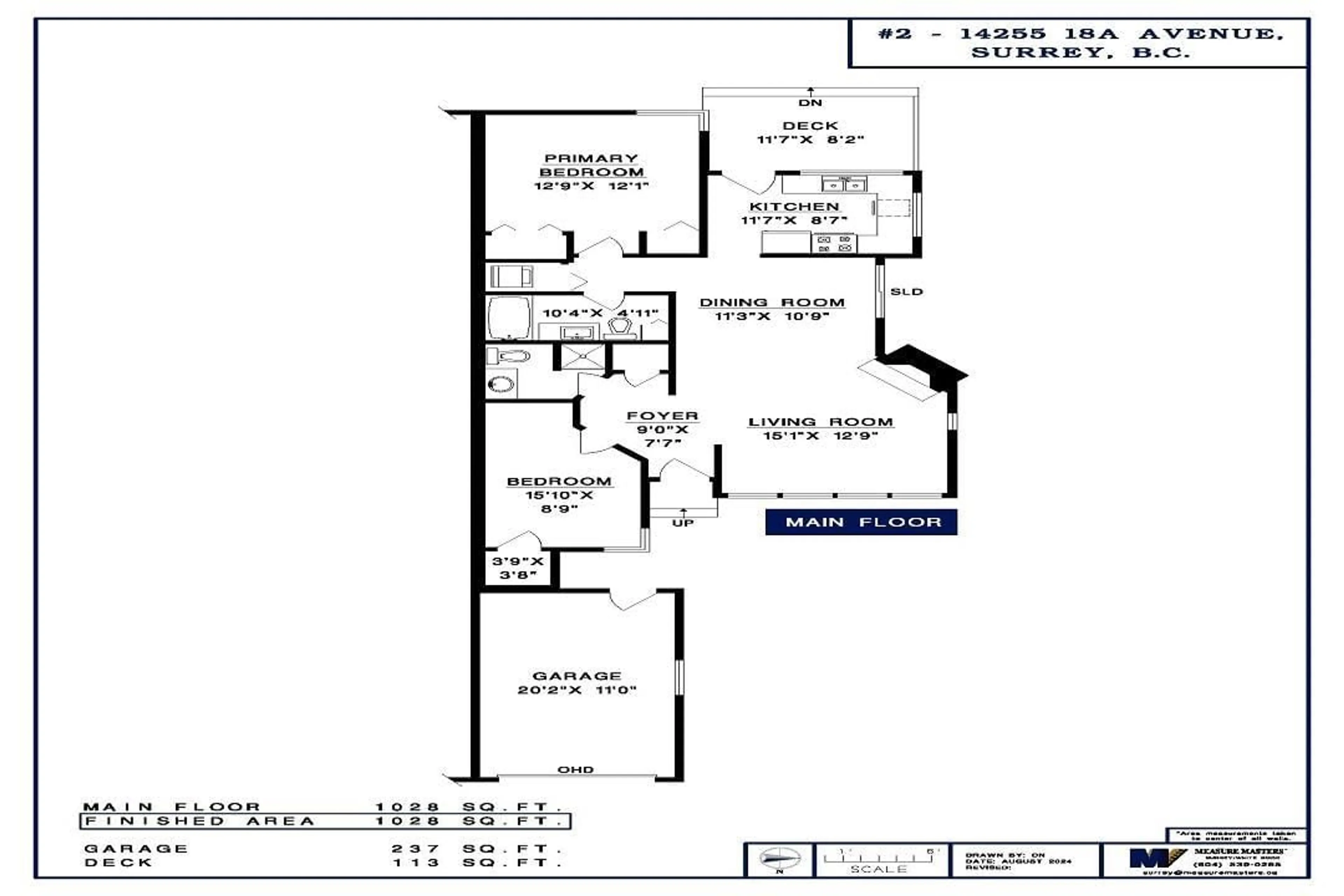 Floor plan for 2 14255 18A AVENUE, Surrey British Columbia V4A7N8