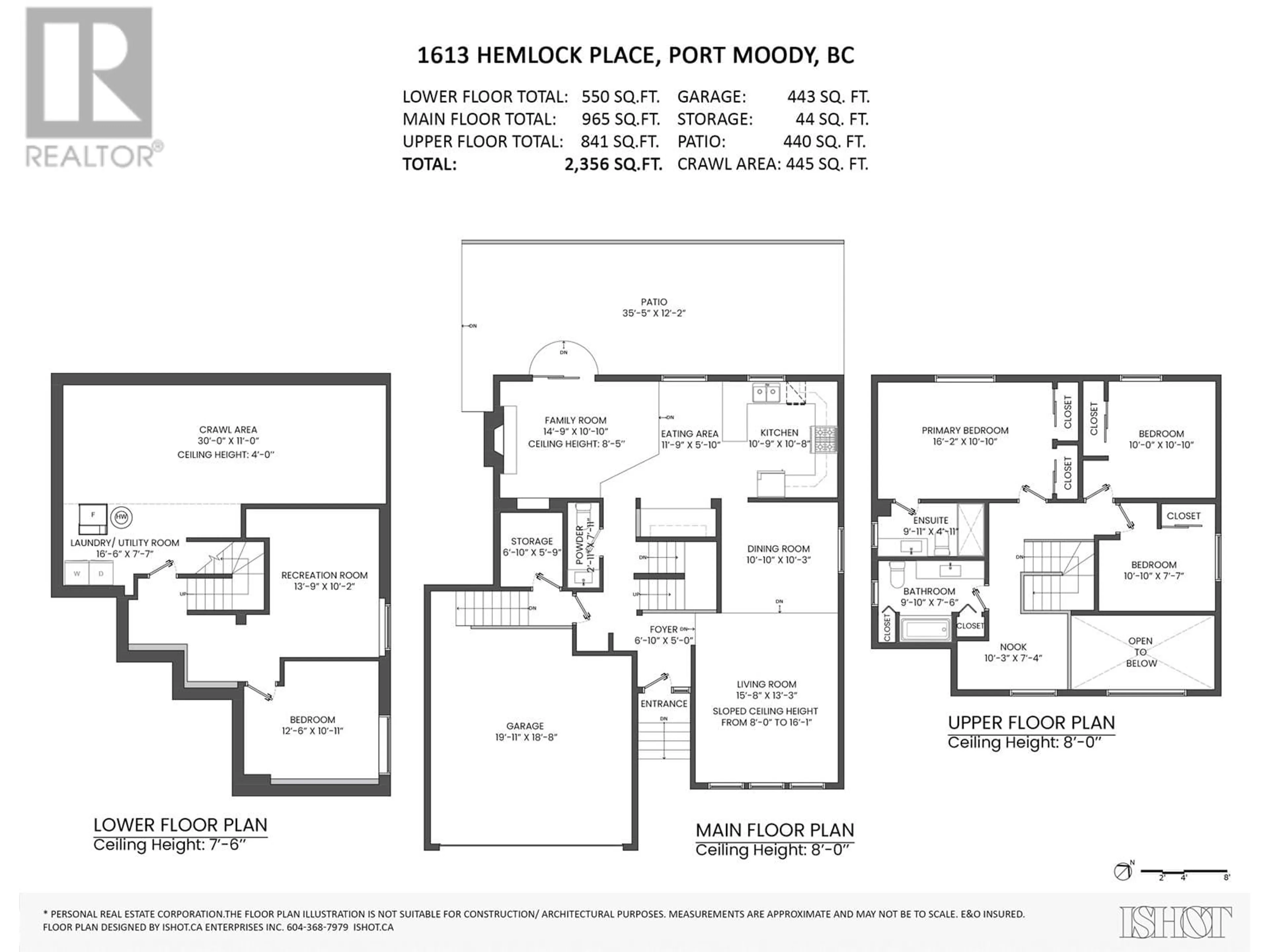 Floor plan for 1613 HEMLOCK PLACE, Port Moody British Columbia V3H4A7