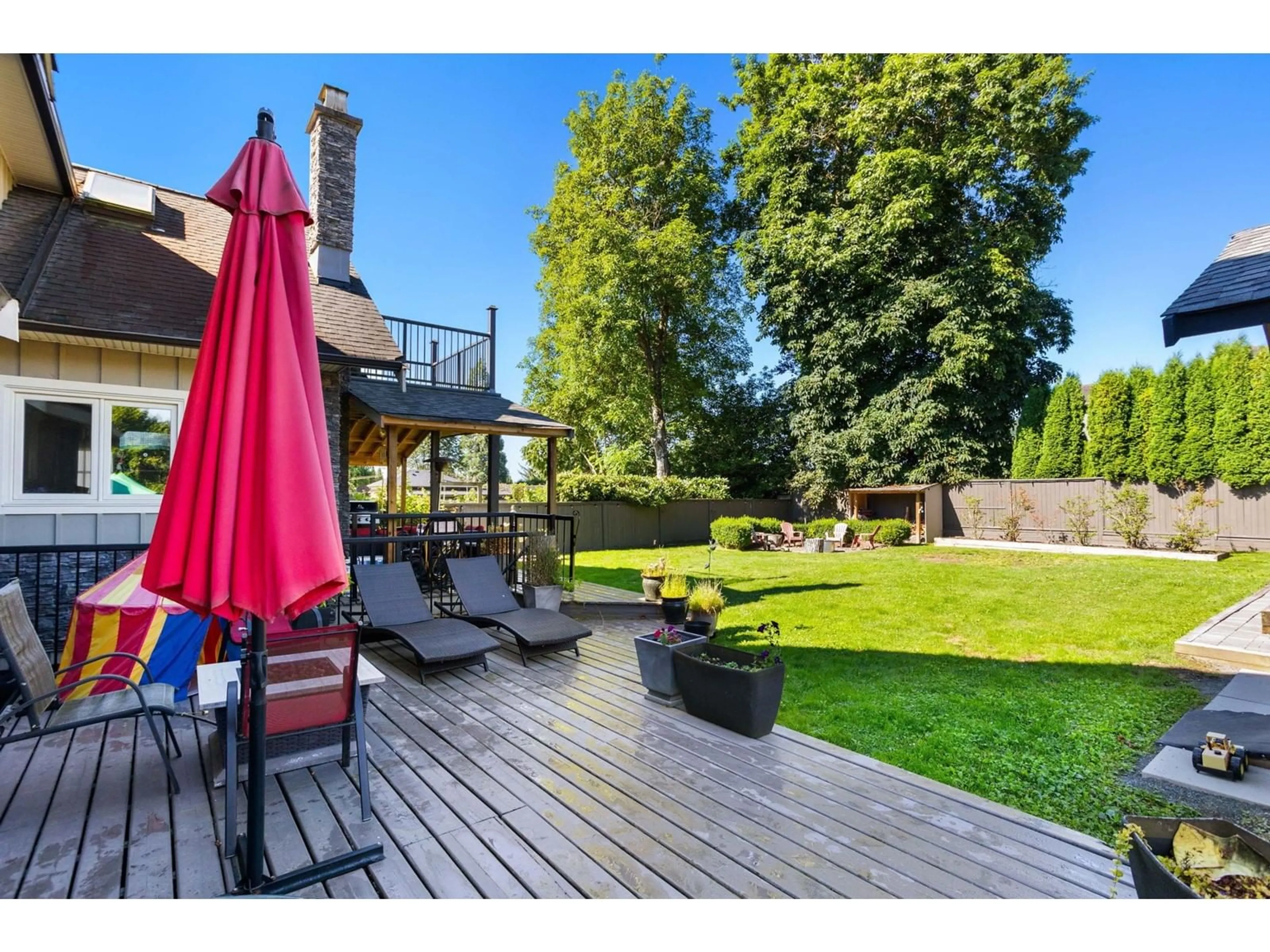 Patio, the fenced backyard for 8323 DEWDNEY TRUNK ROAD, Mission British Columbia V2S6S5