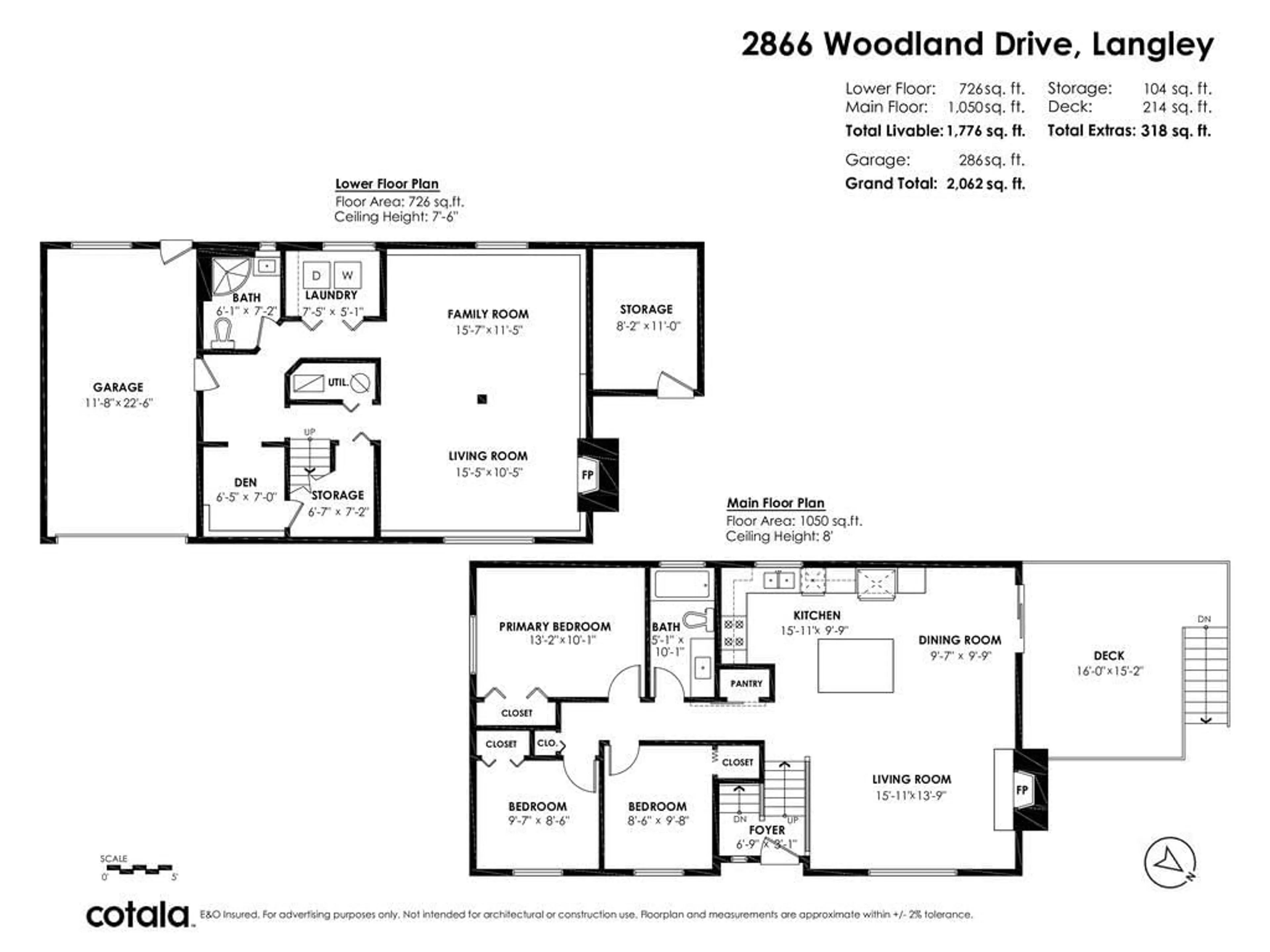 Floor plan for 2866 WOODLAND DRIVE, Langley British Columbia V2Y1G5