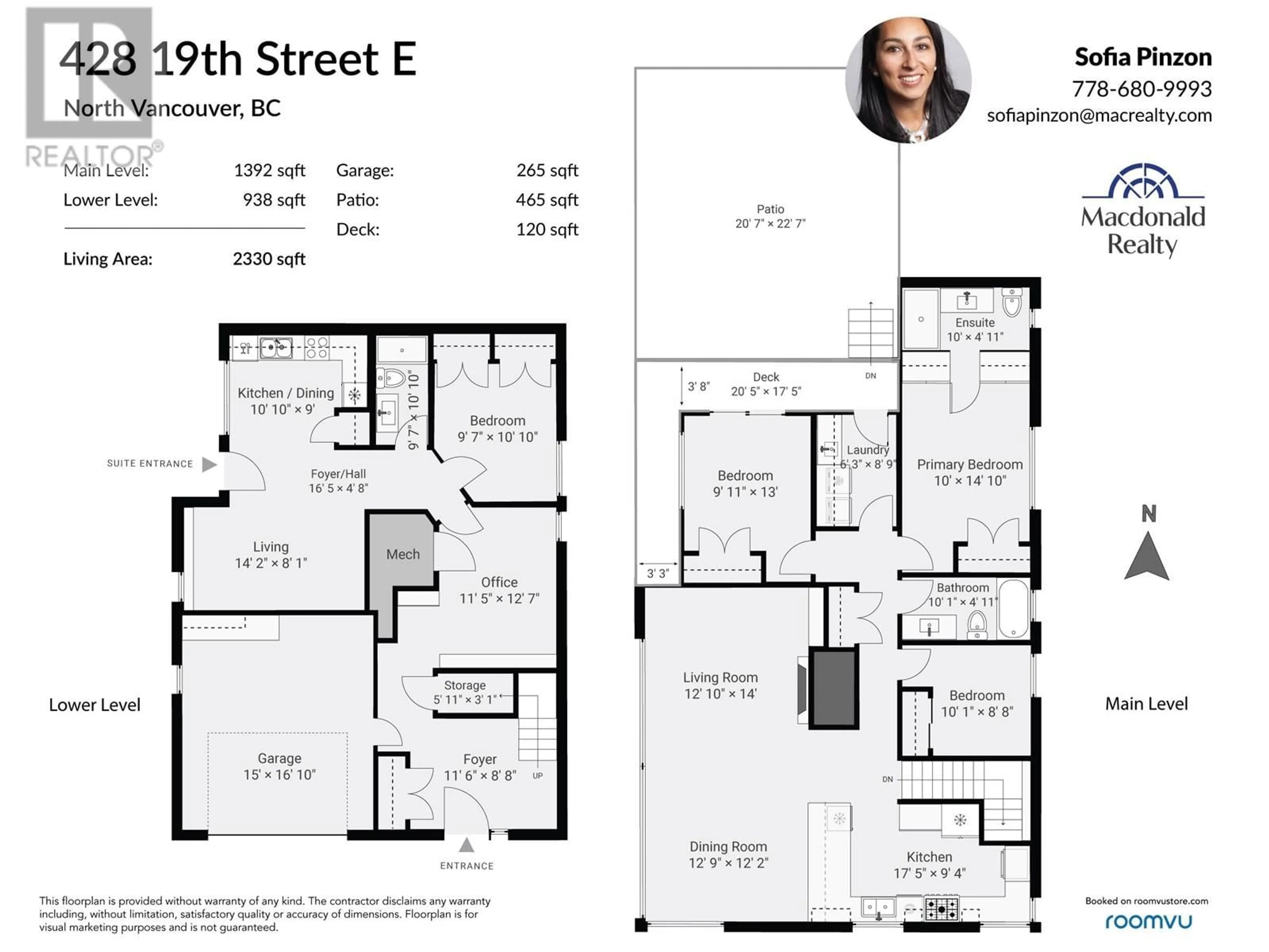 Floor plan for 428 E 19TH STREET, North Vancouver British Columbia V7L2Z5