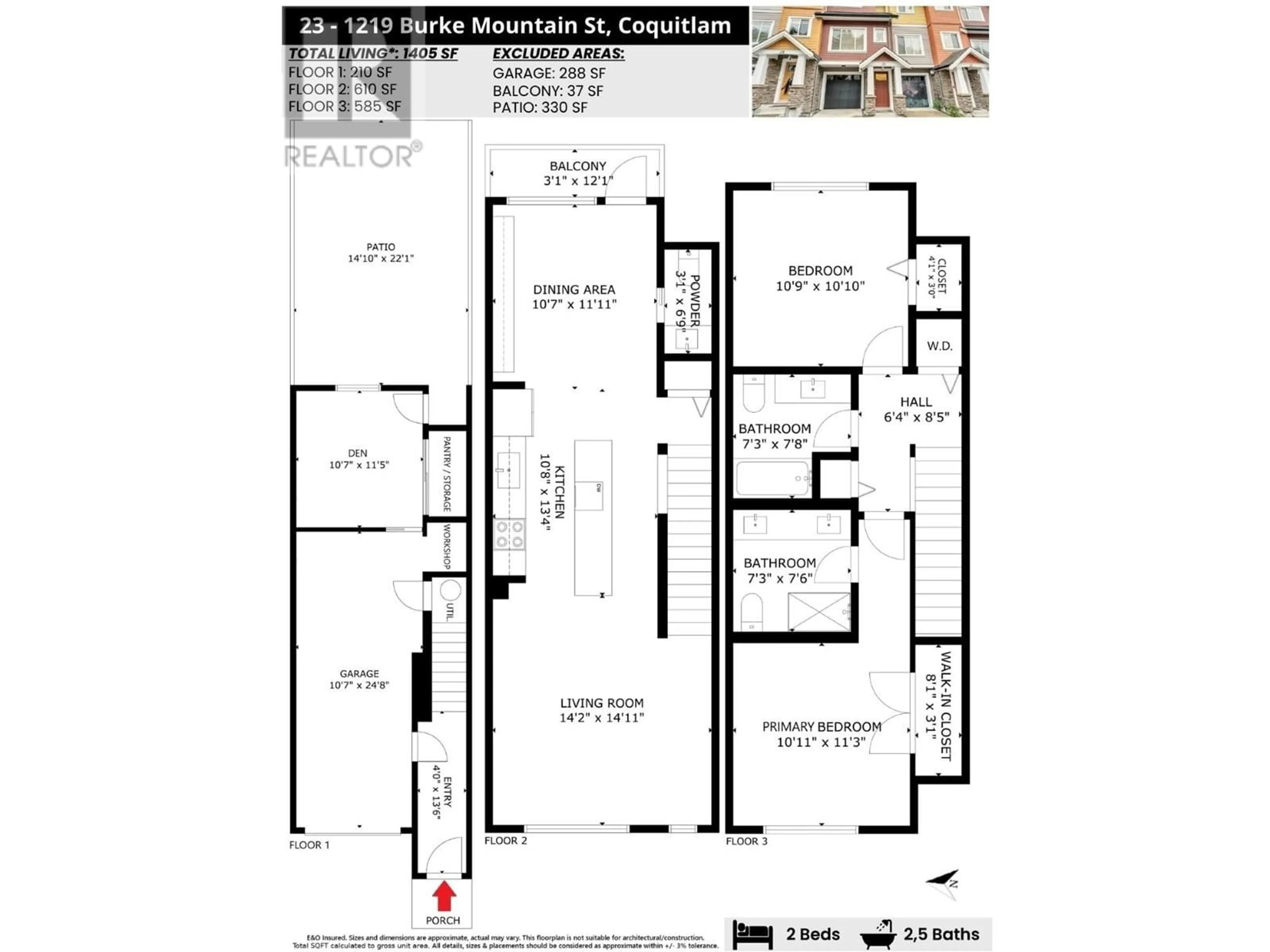 Floor plan for 23 1219 BURKE MOUNTAIN STREET, Coquitlam British Columbia V3B3H6