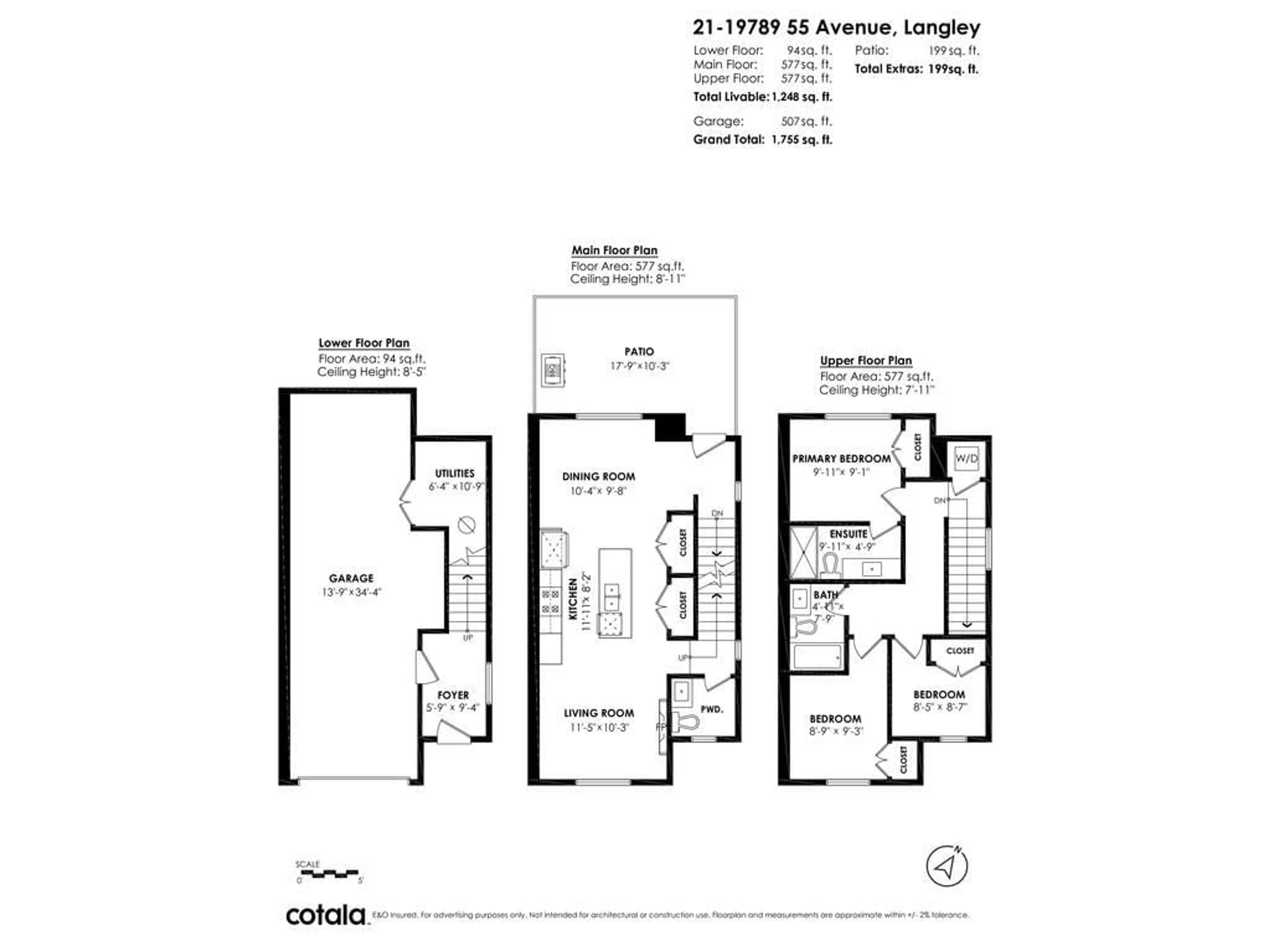 Floor plan for 21 19789 55 AVENUE, Langley British Columbia V3A0K5