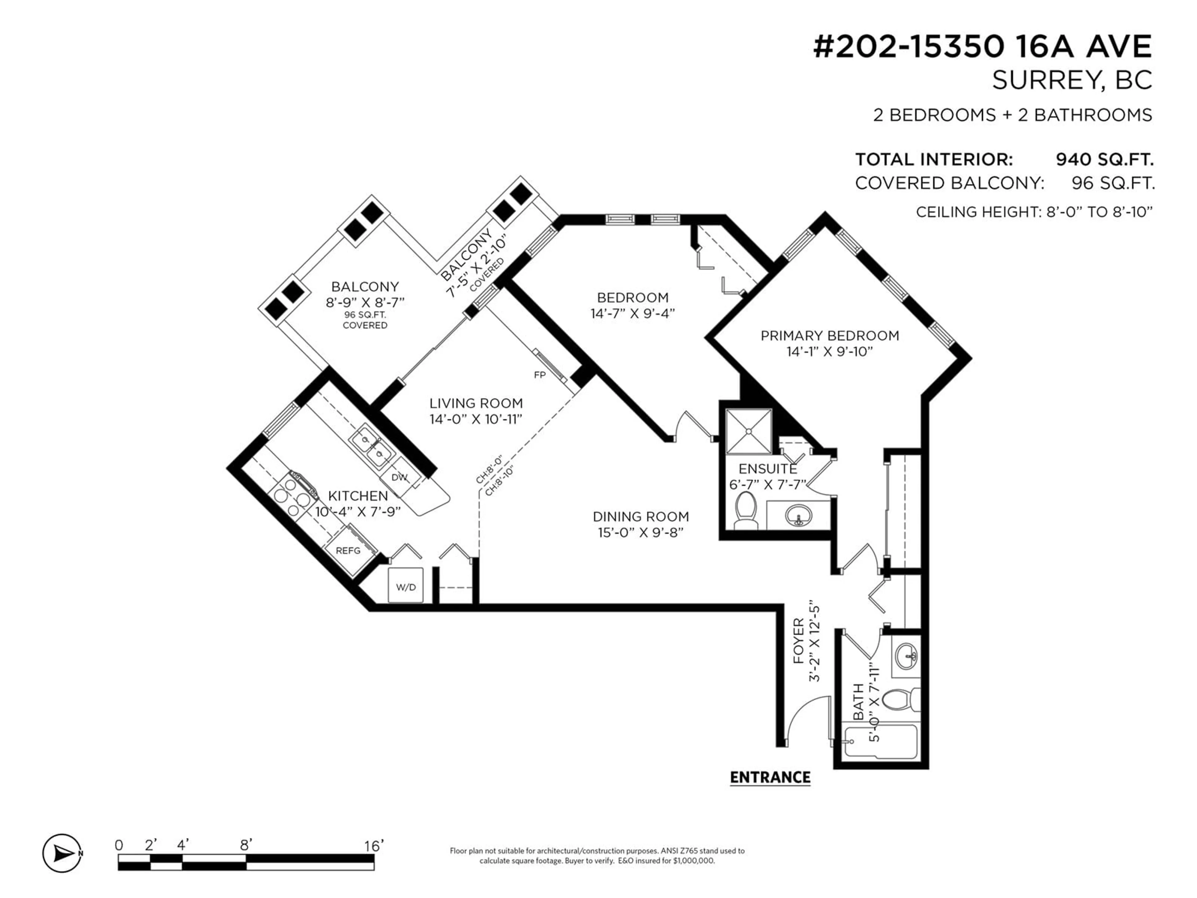 Floor plan for 202 15350 16A AVENUE, Surrey British Columbia V4A1S9