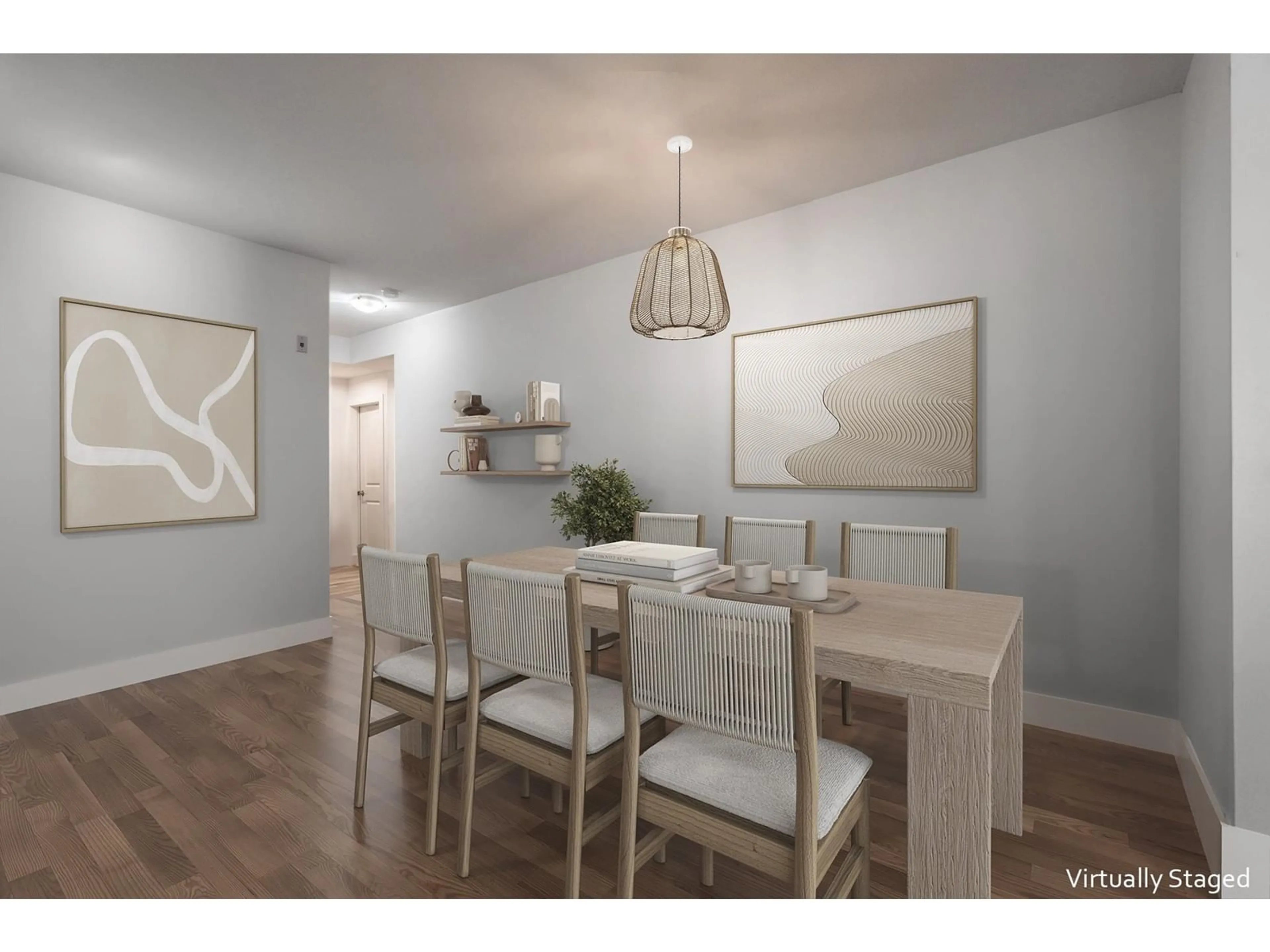 Dining room, wood floors, cottage for 202 15350 16A AVENUE, Surrey British Columbia V4A1S9