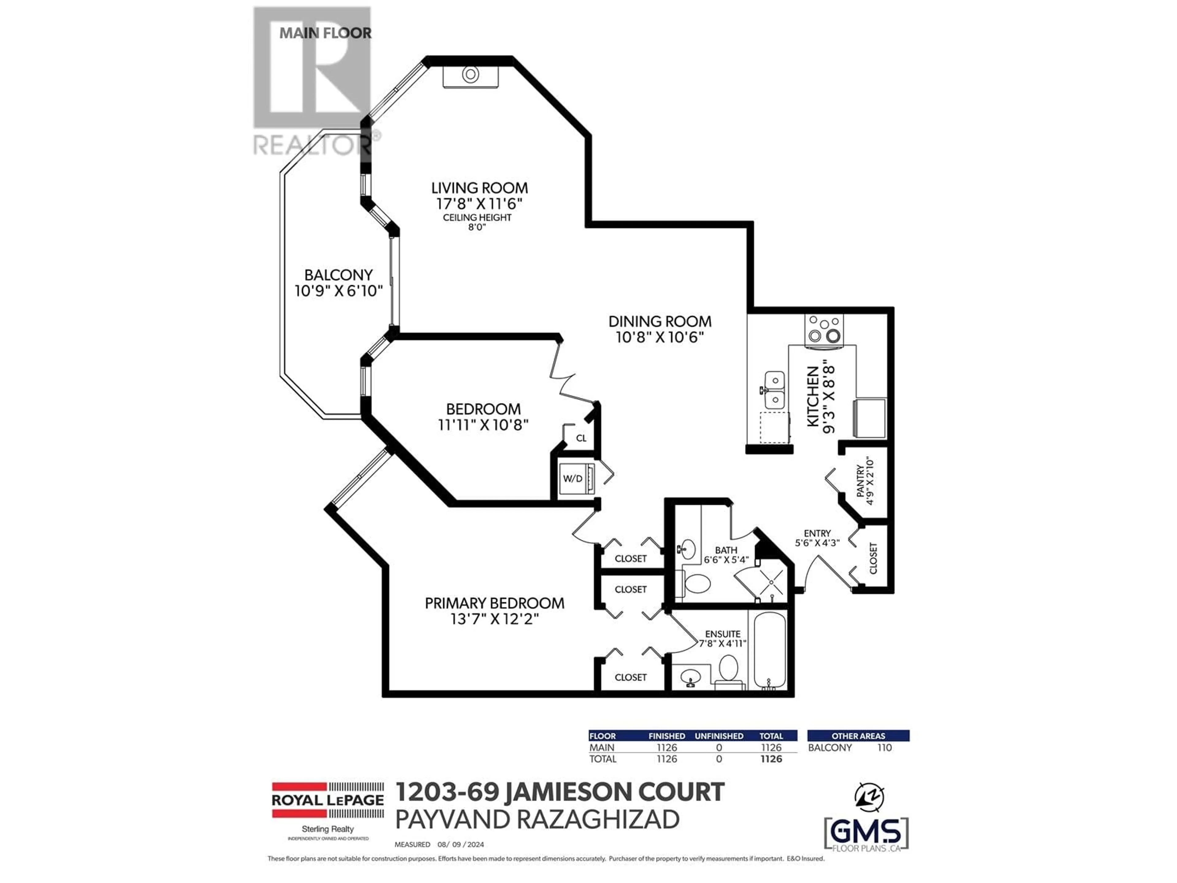 Floor plan for 1203 69 JAMIESON COURT, New Westminster British Columbia V3L5R3