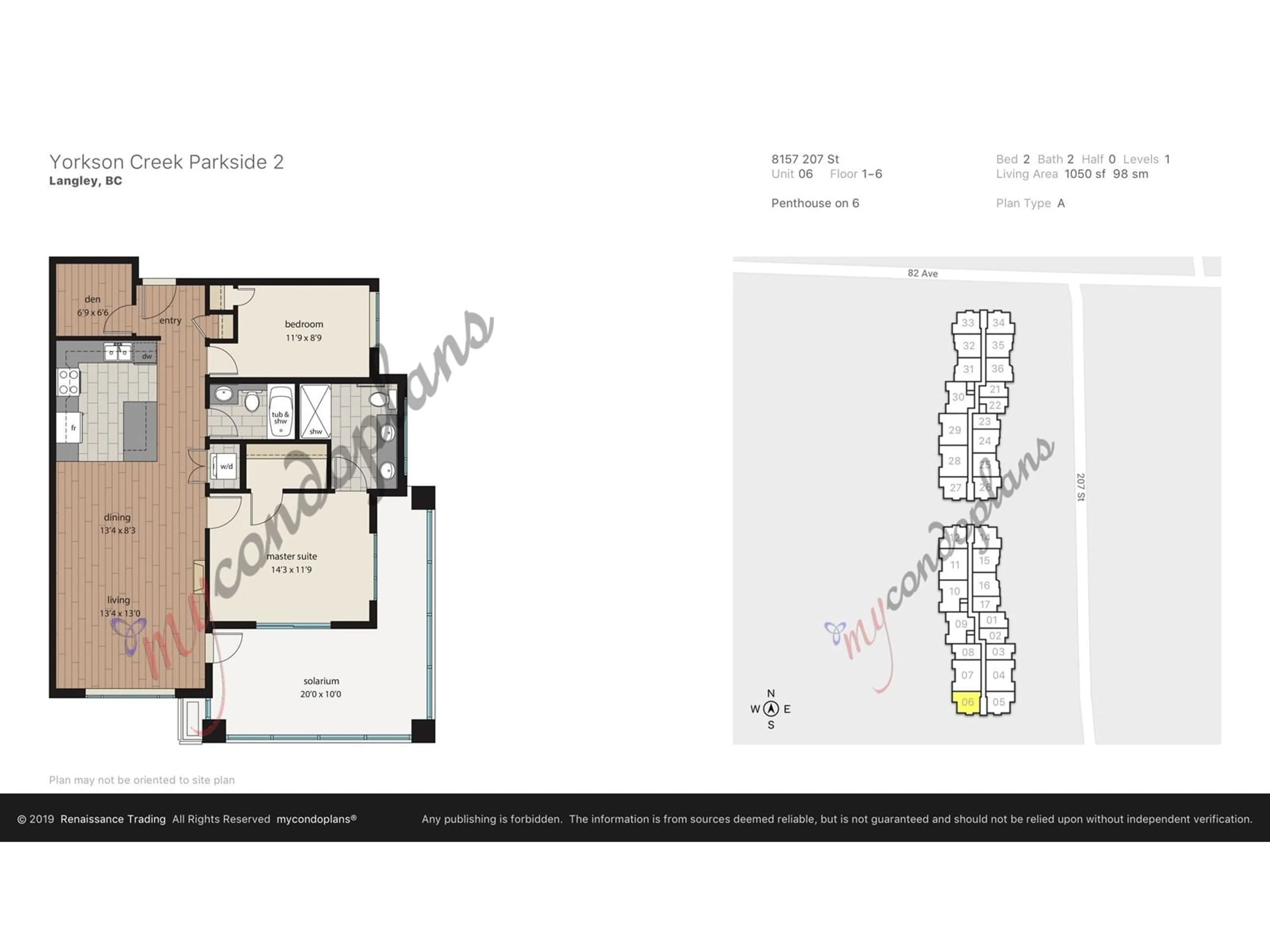 Floor plan for 106B 8157 207 STREET, Langley British Columbia V2Y0V4