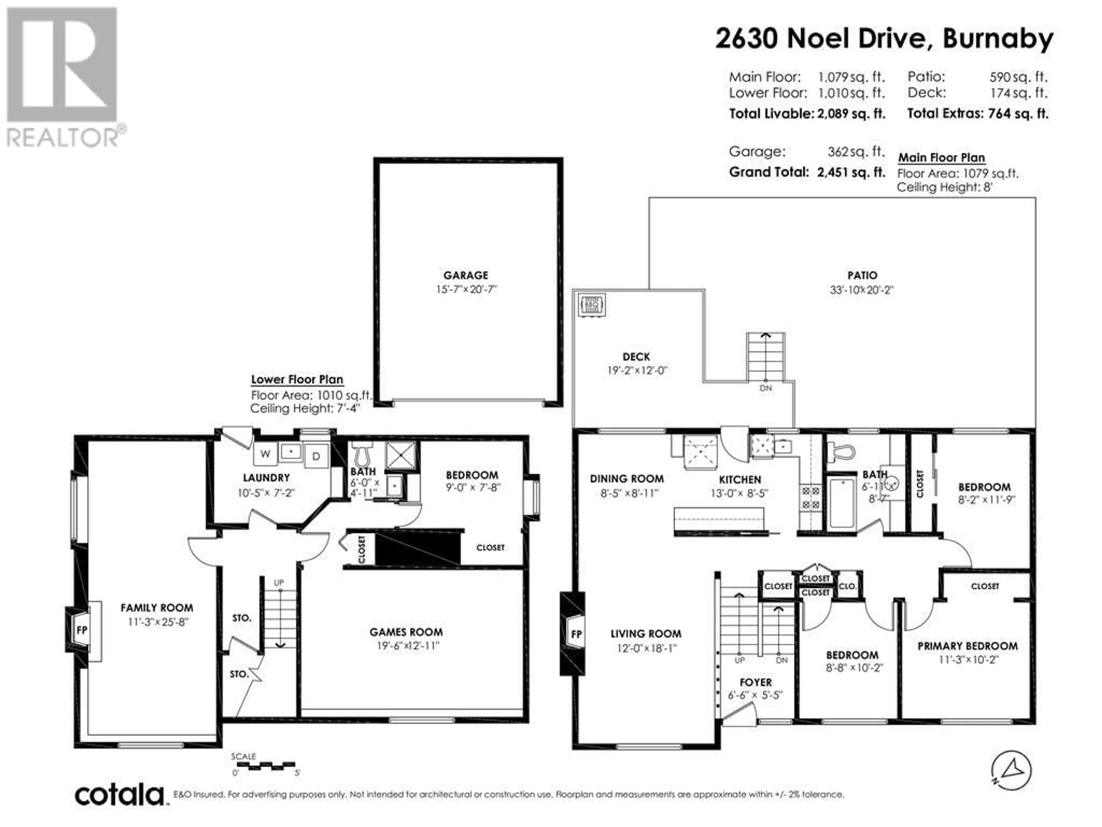 Floor plan for 2630 NOEL DRIVE, Burnaby British Columbia V3J1J3