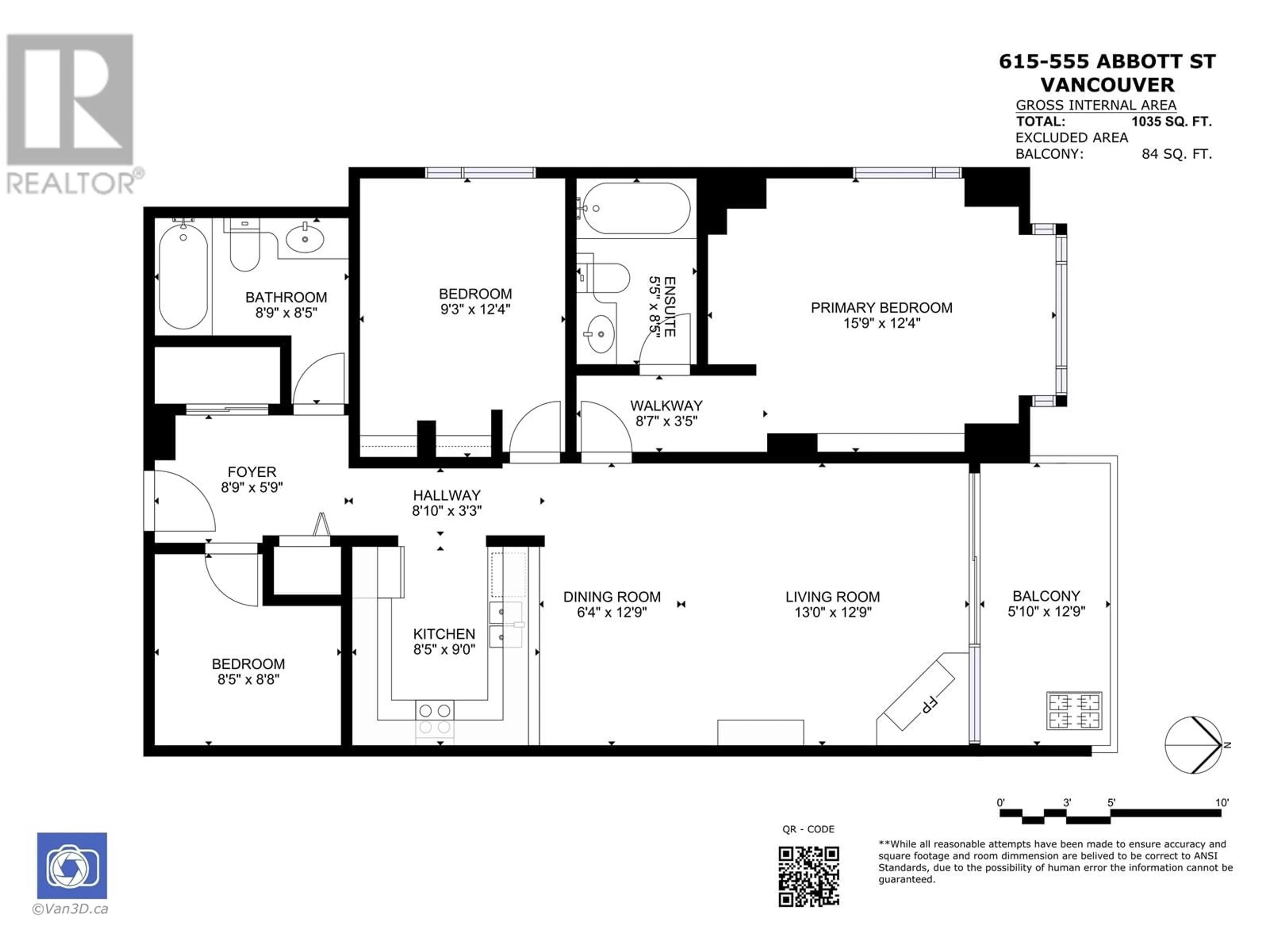 Floor plan for 615 555 ABBOTT STREET, Vancouver British Columbia V6B6B8