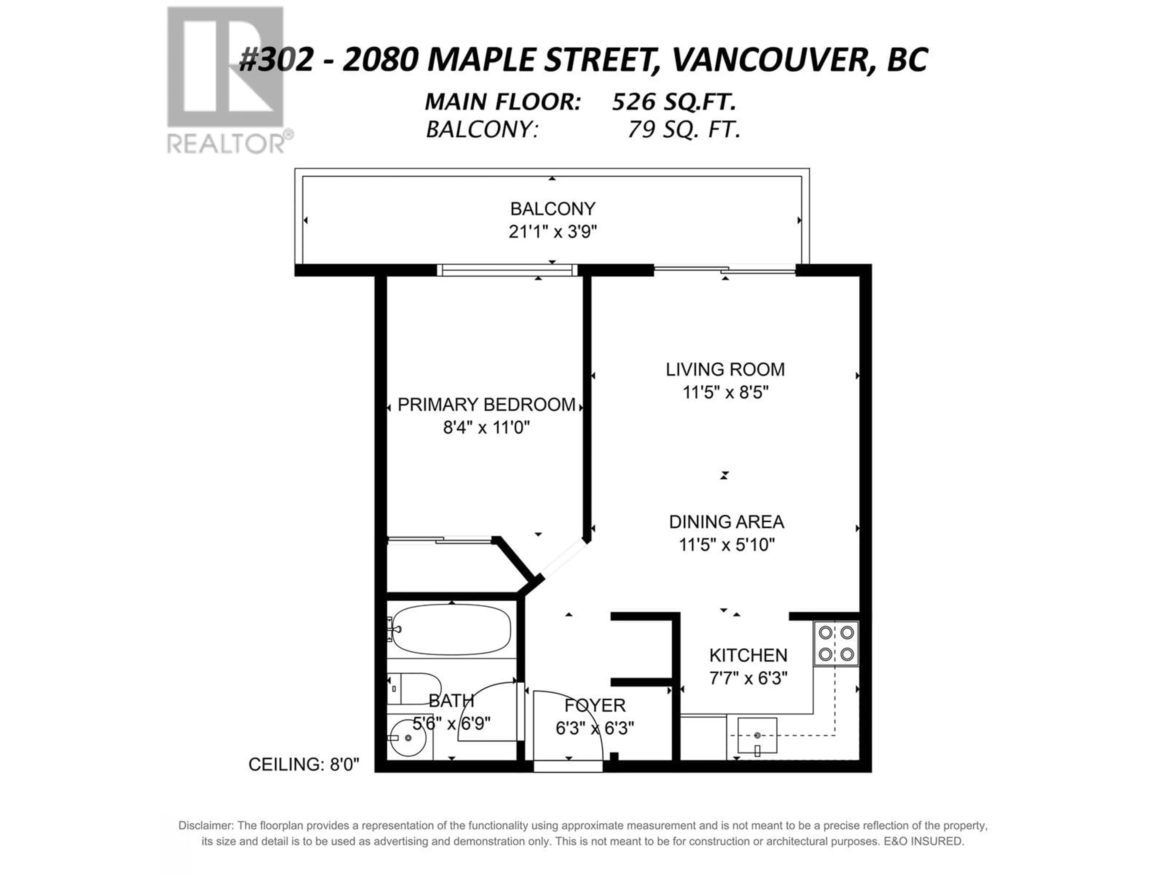 Floor plan for 302 2080 MAPLE STREET, Vancouver British Columbia V6J4P9