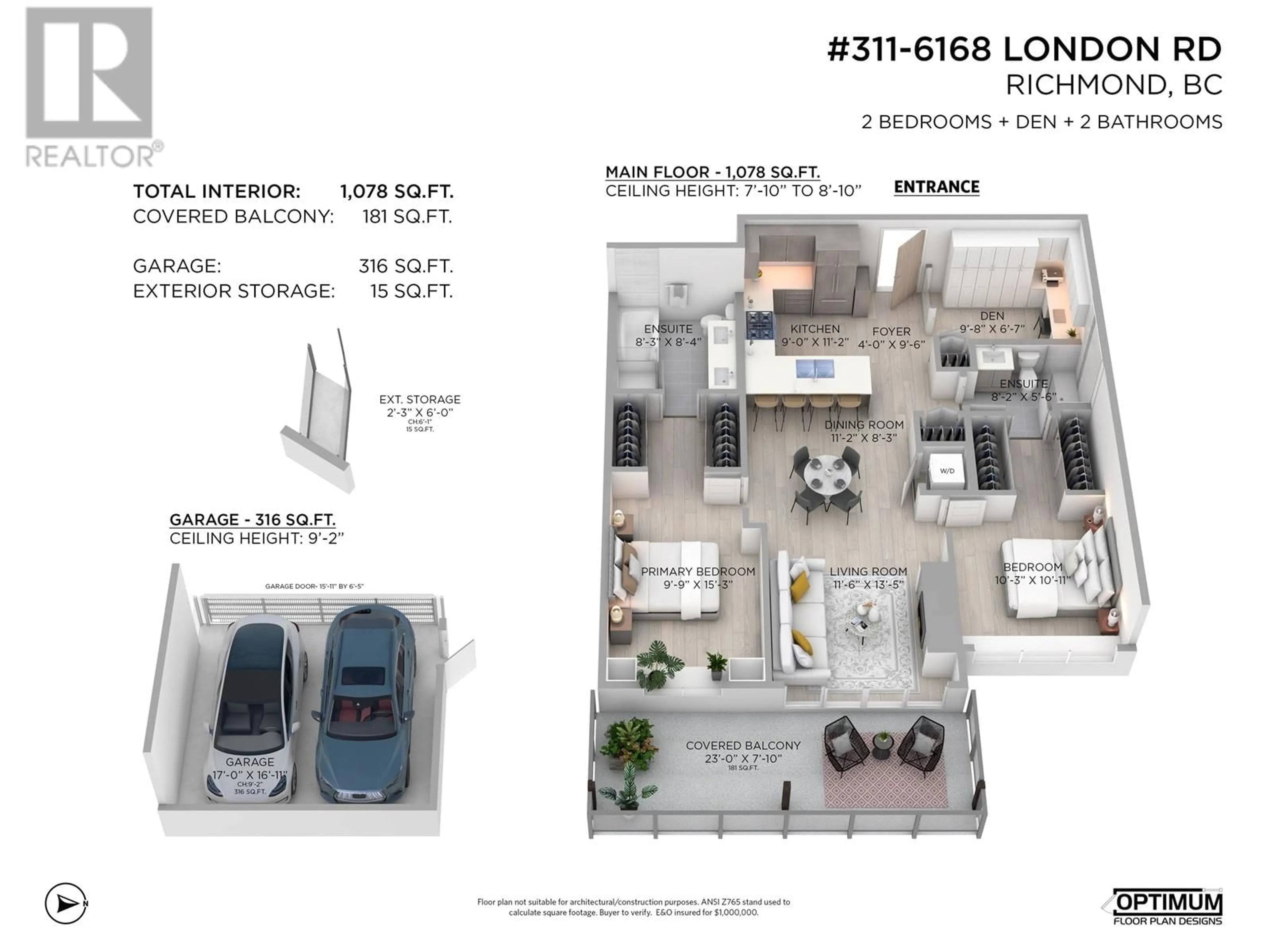 Floor plan for 311 6168 LONDON ROAD, Richmond British Columbia V7E3S3