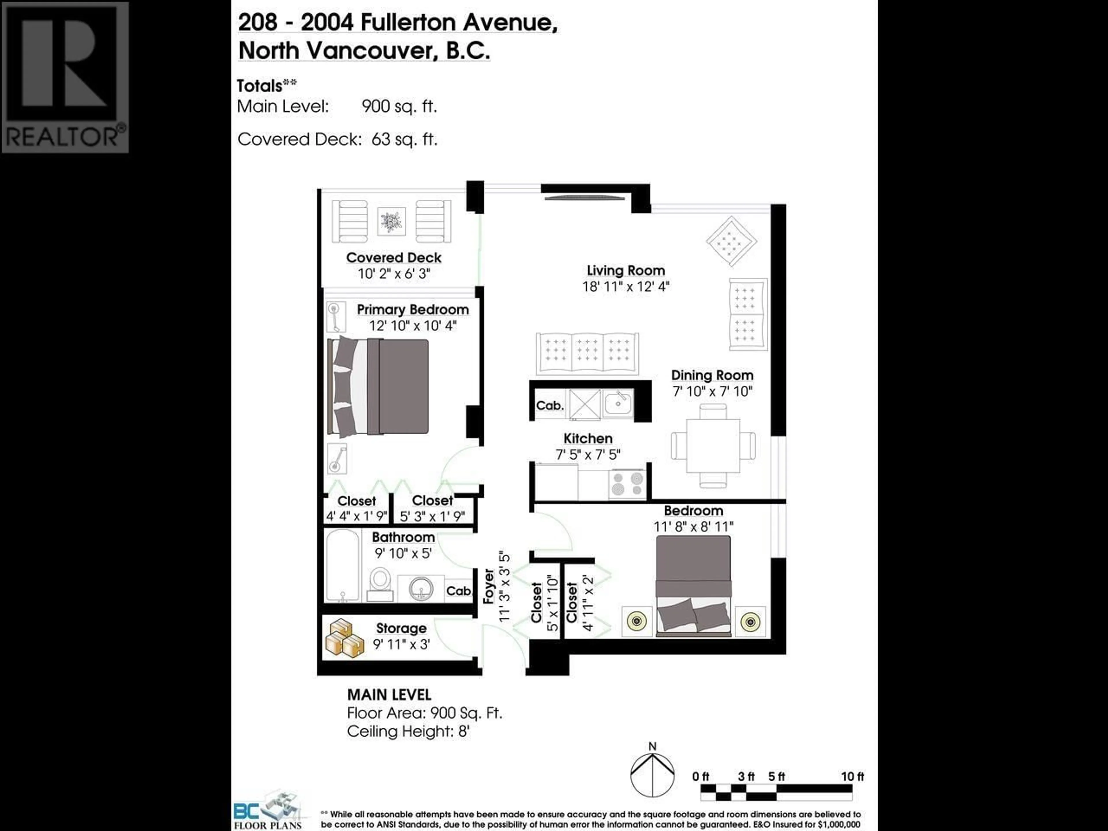 Floor plan for 208 2004 FULLERTON AVENUE, North Vancouver British Columbia V7P3G8