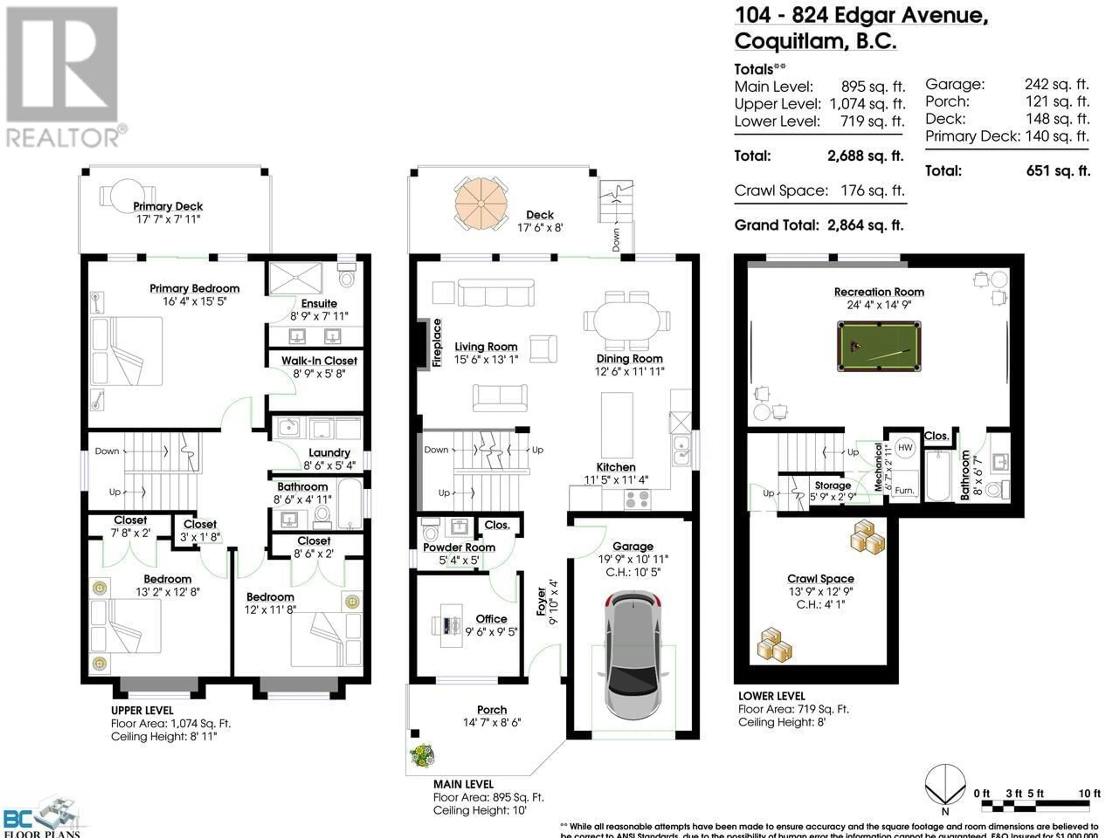 Floor plan for 104 824 EDGAR AVENUE, Coquitlam British Columbia V3K2J8