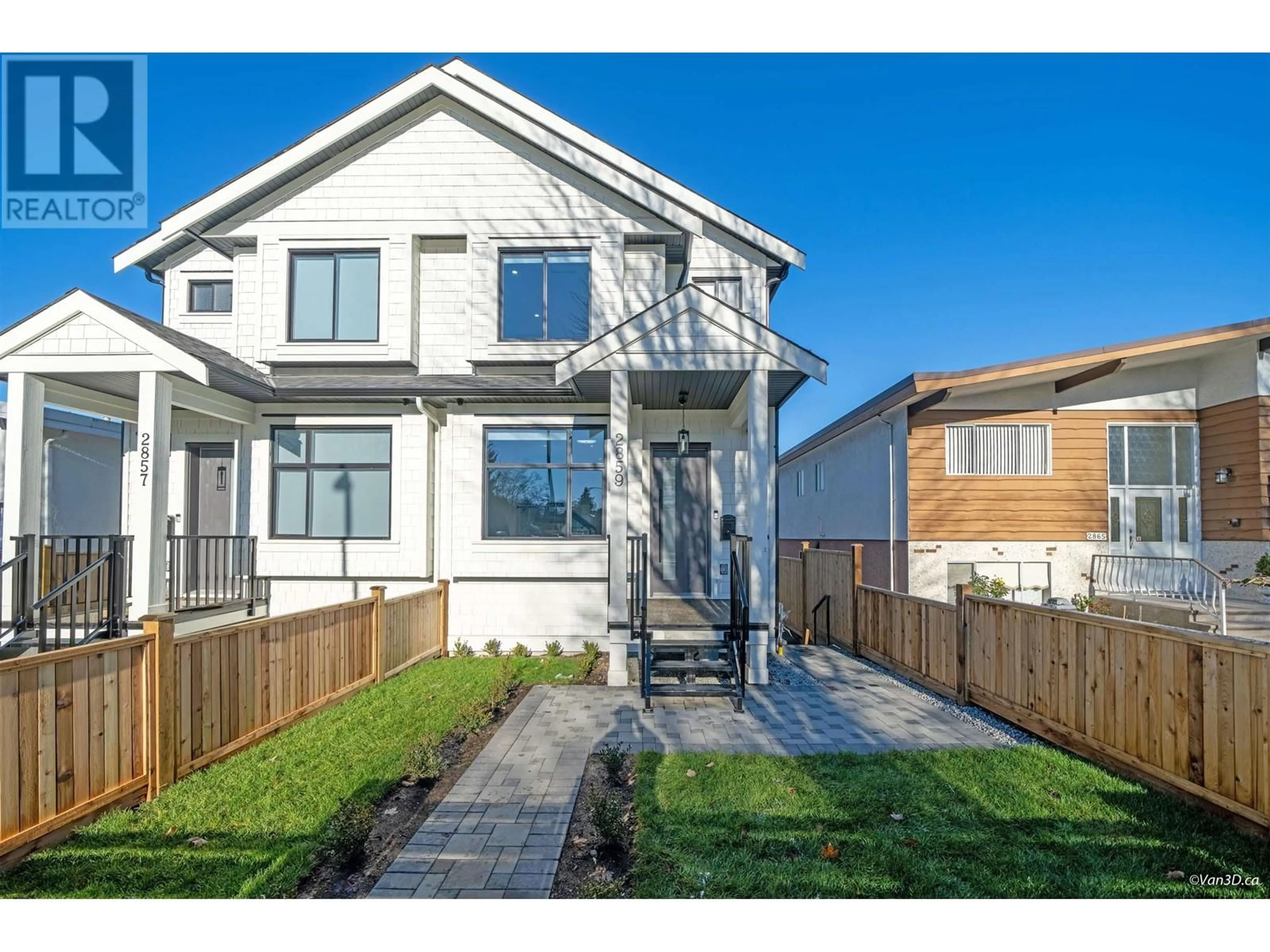 Frontside or backside of a home, the fenced backyard for 2859 E 16TH AVENUE, Vancouver British Columbia V5M2L9