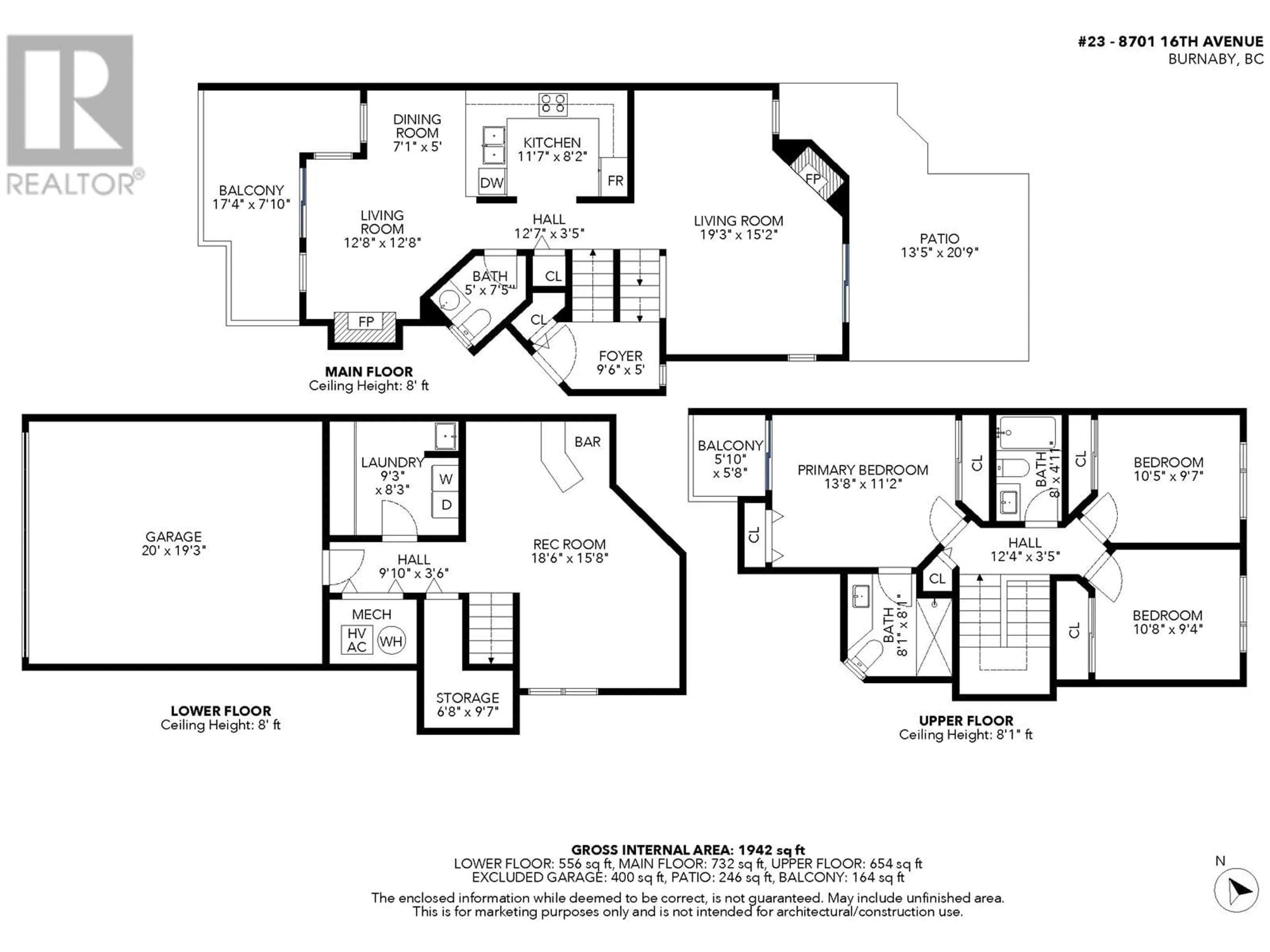 Floor plan for 23 8701 16TH AVENUE, Burnaby British Columbia V3N5B5