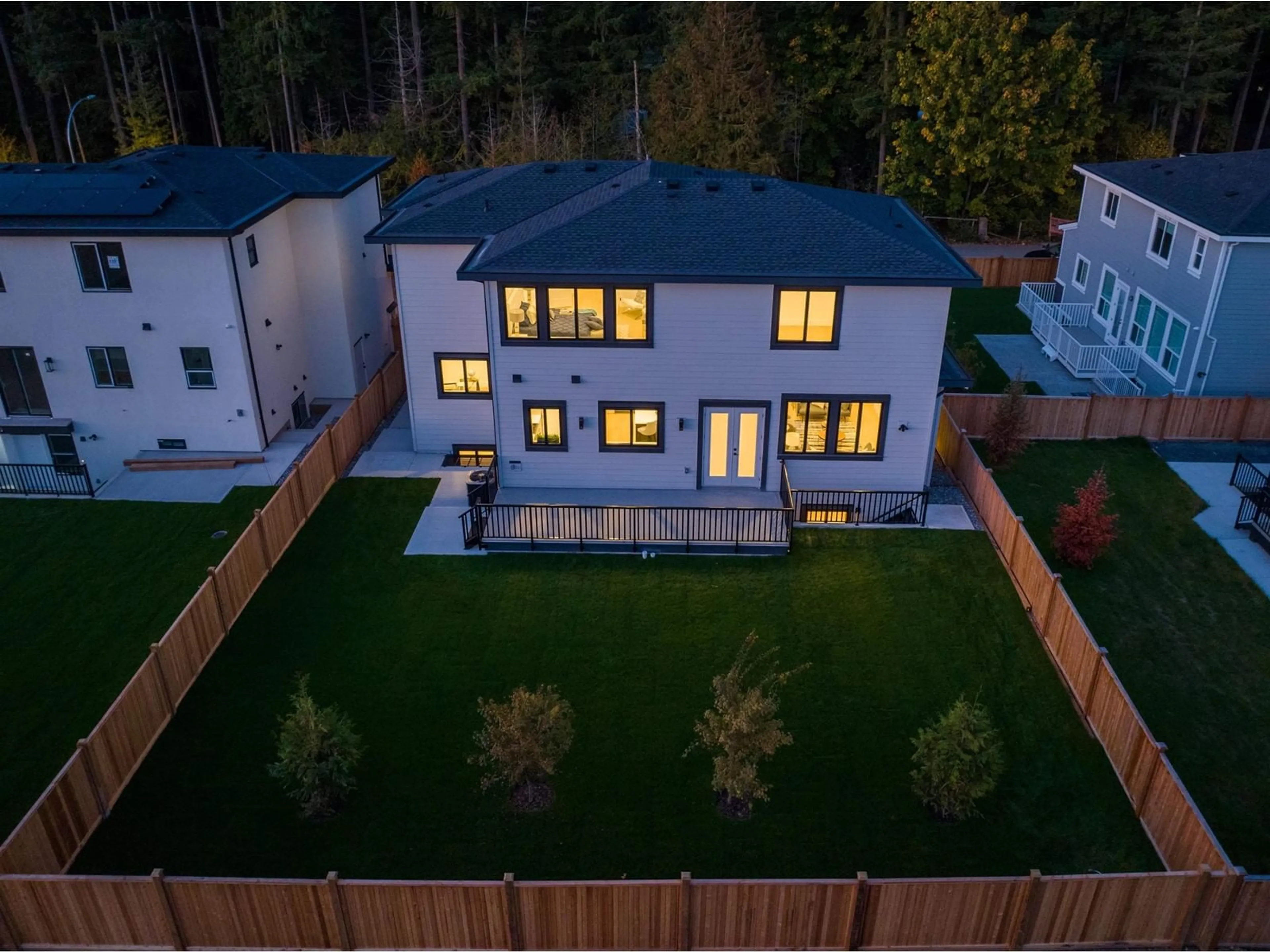 Frontside or backside of a home, the fenced backyard for 20078 27A AVENUE, Langley British Columbia V2Z0B6