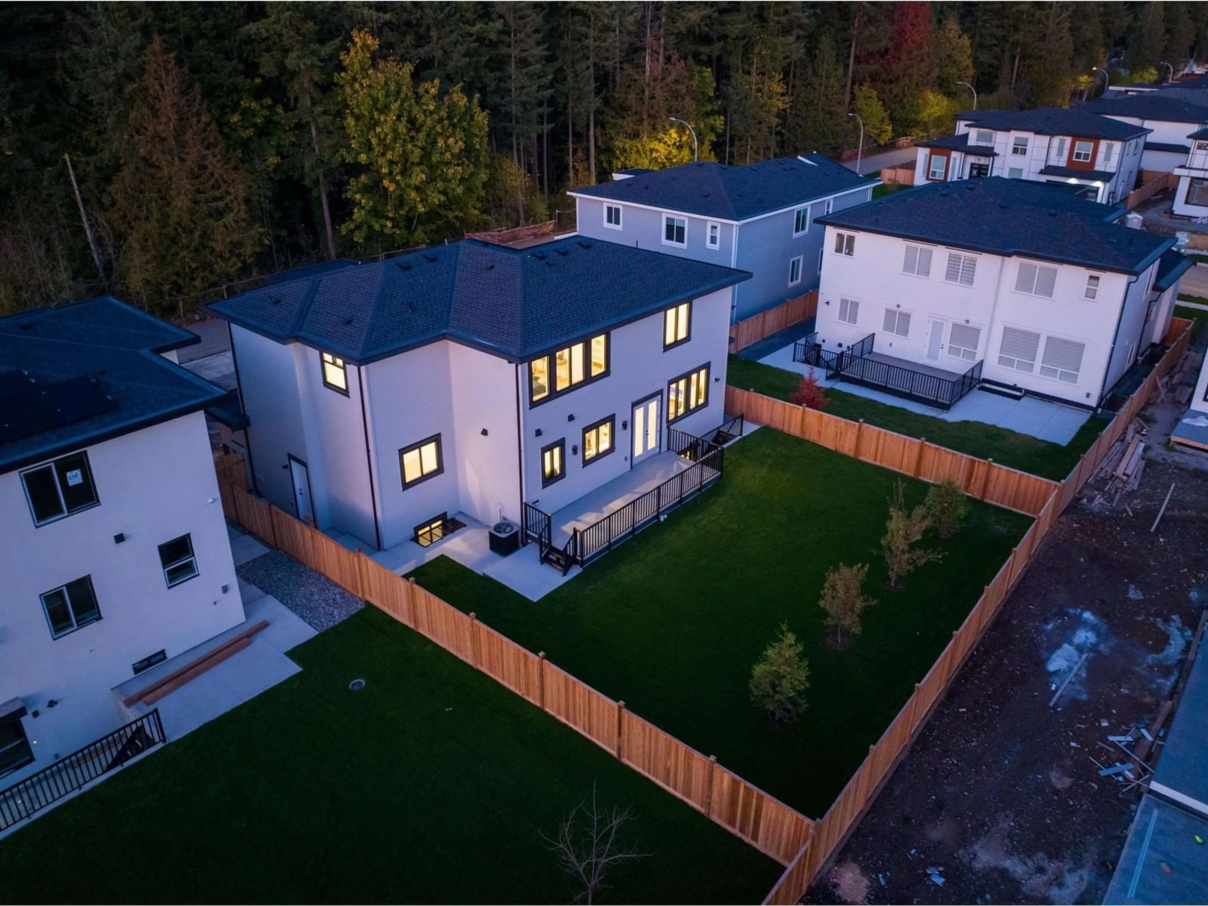 A pic from exterior of the house or condo, the fenced backyard for 20078 27A AVENUE, Langley British Columbia V2Z0B6