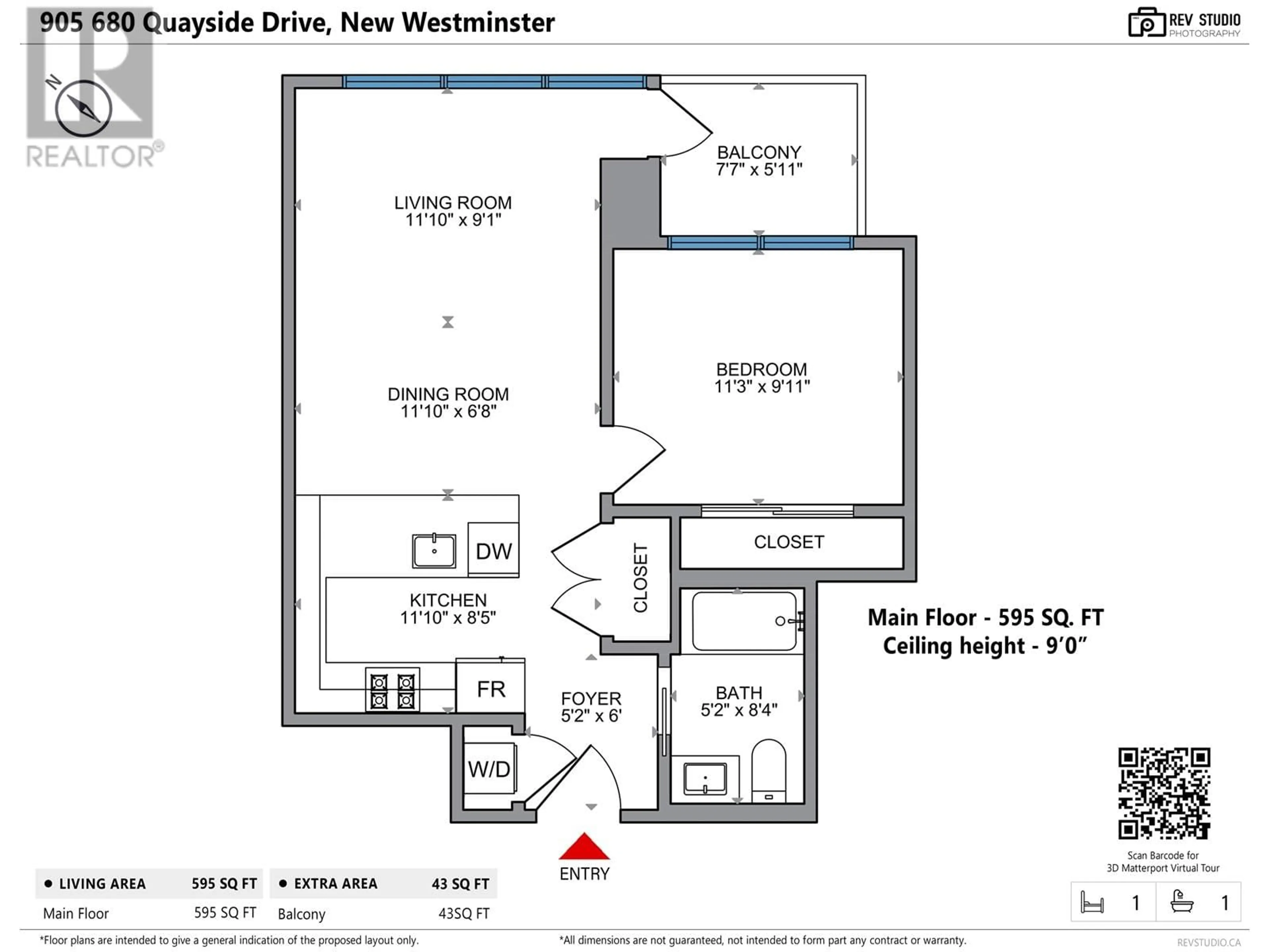 Floor plan for 905 680 QUAYSIDE DRIVE, New Westminster British Columbia V3M0P2