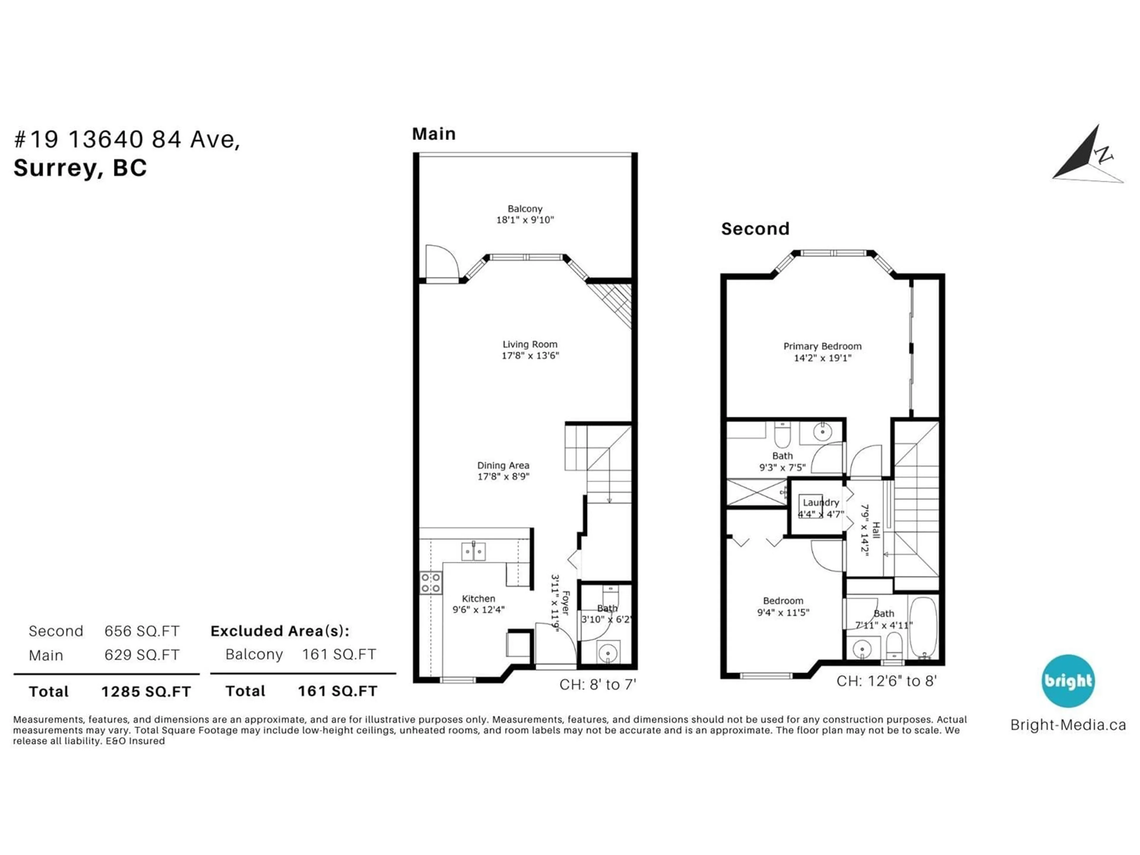 Floor plan for 19 13640 84 AVENUE, Surrey British Columbia V3W0T6