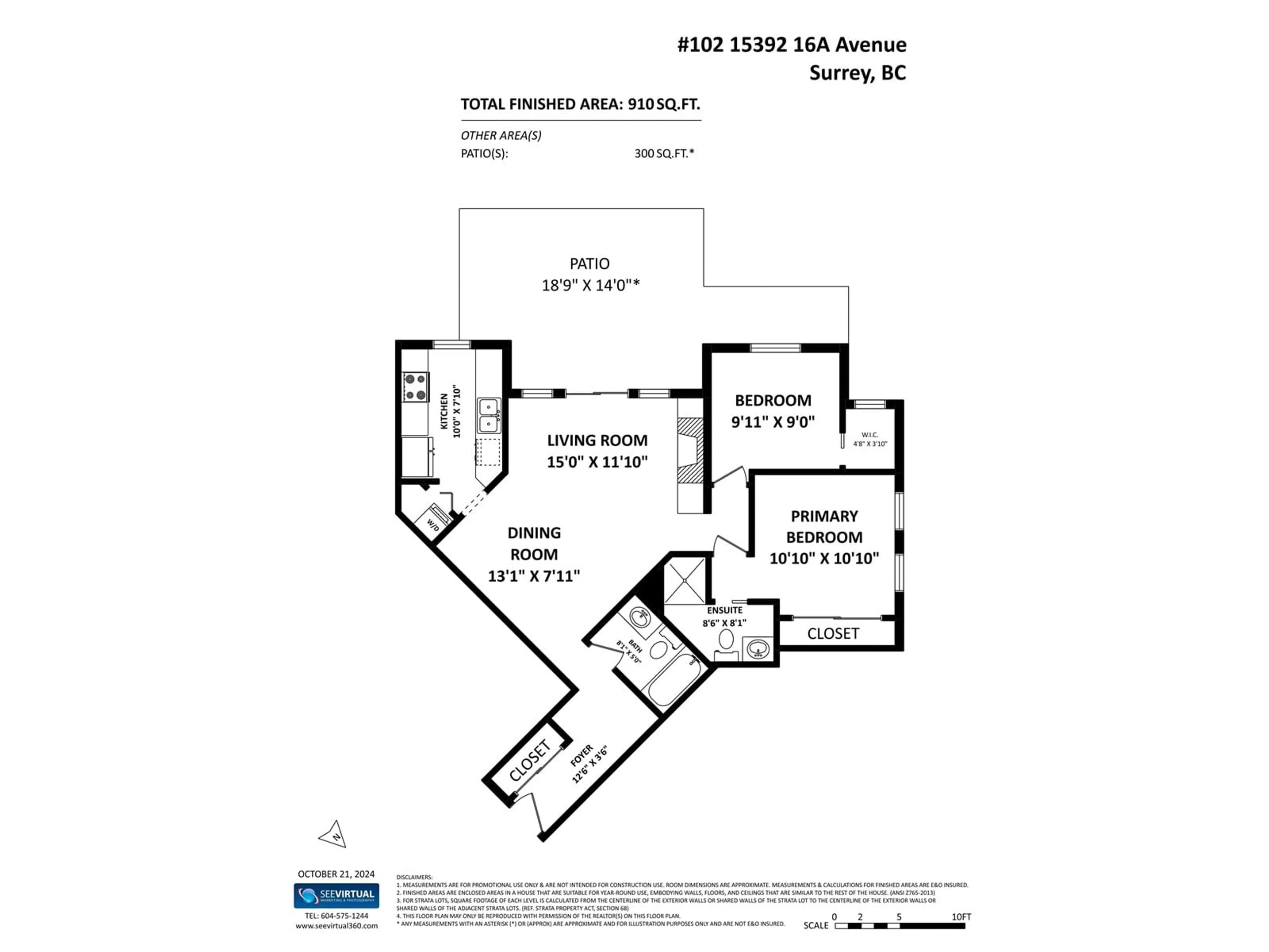 Floor plan for 102 15392 16A AVENUE, Surrey British Columbia V4A1S9