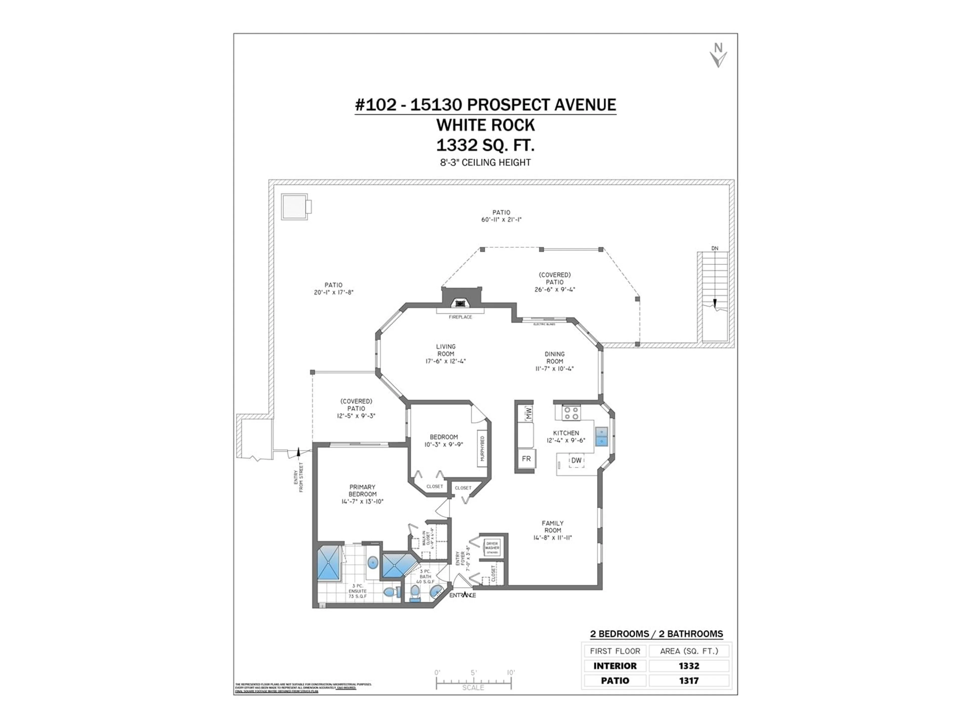 Floor plan for 102 15130 PROSPECT AVENUE, White Rock British Columbia V6B2R9