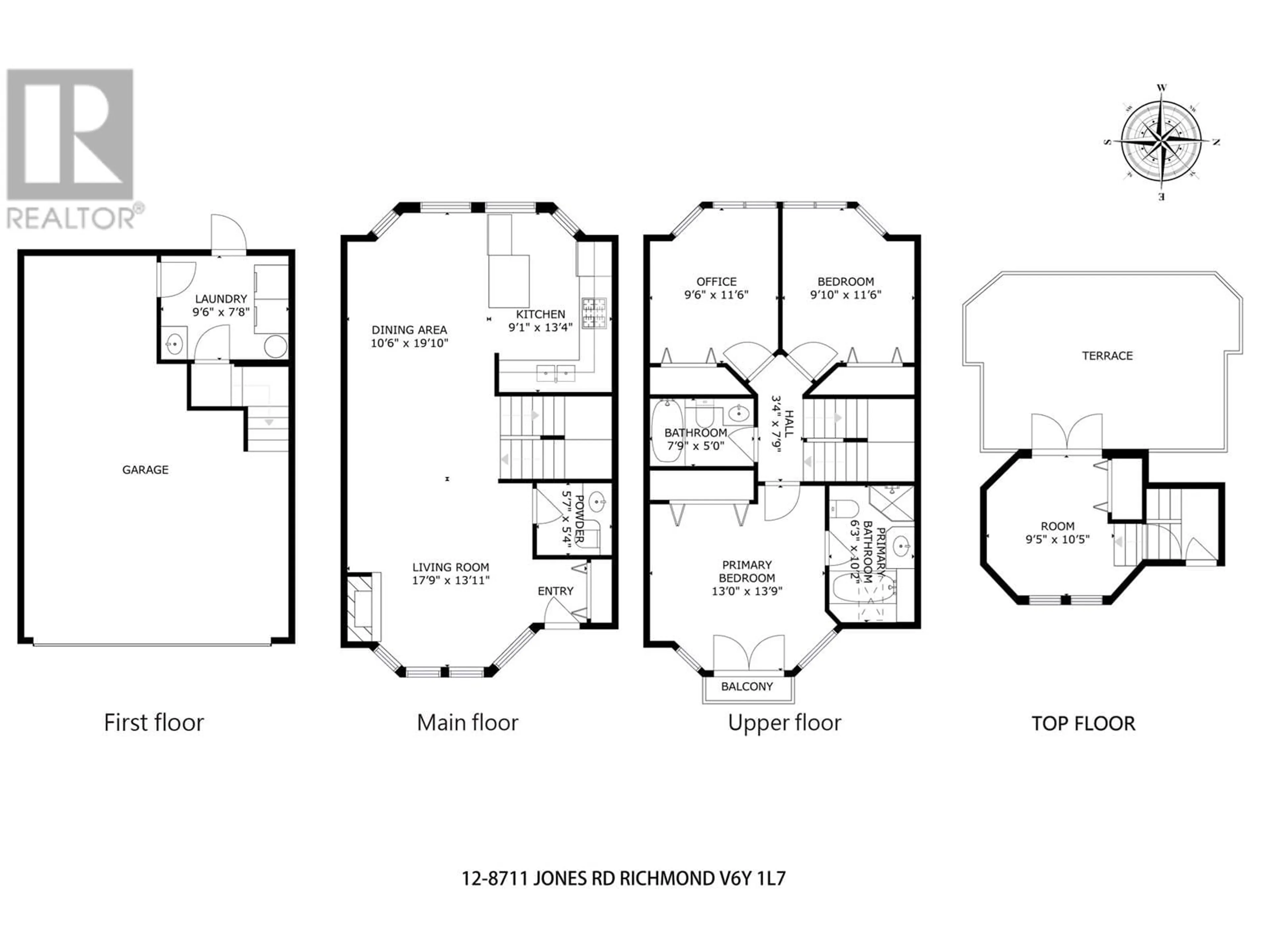 Floor plan for 12 - 8711 JONES ROAD, Richmond British Columbia V6Y1L7
