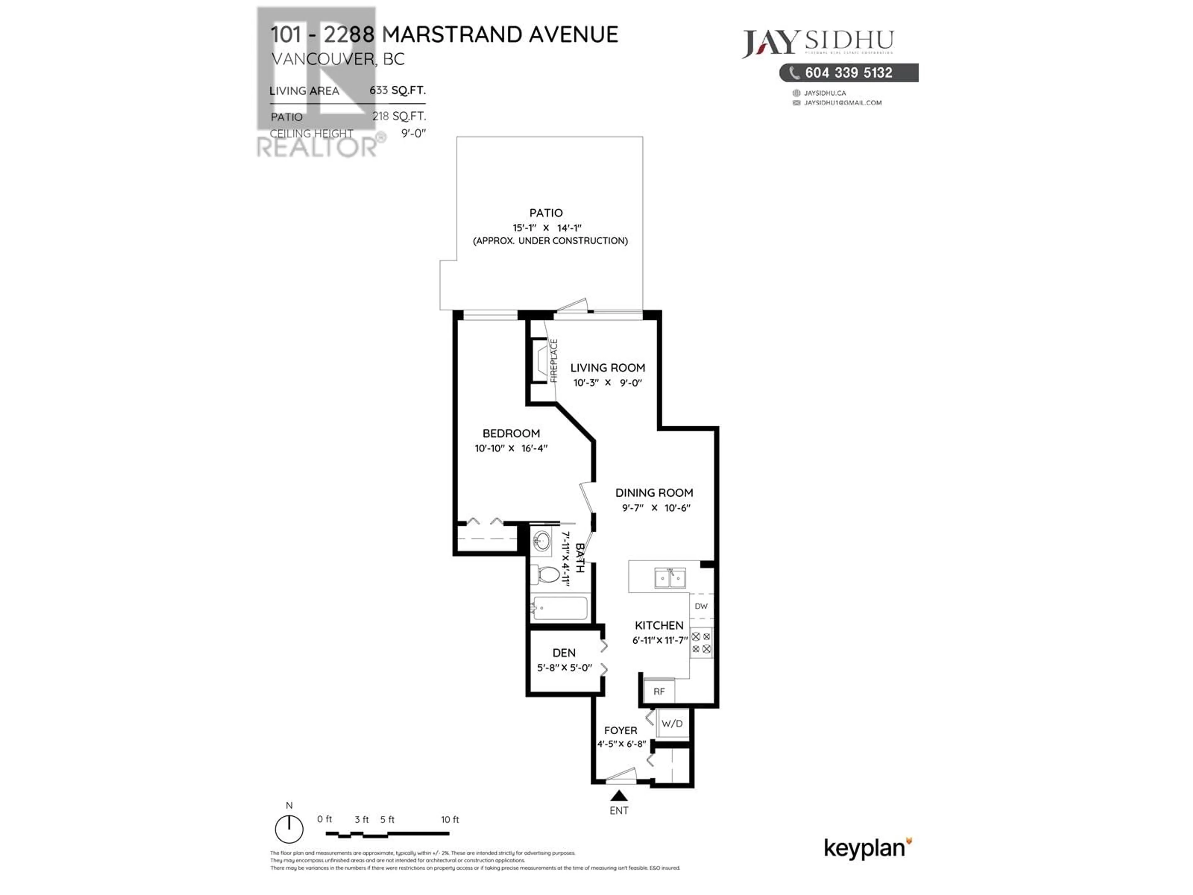 Floor plan for 101 2288 MARSTRAND AVENUE, Vancouver British Columbia V6K4S9