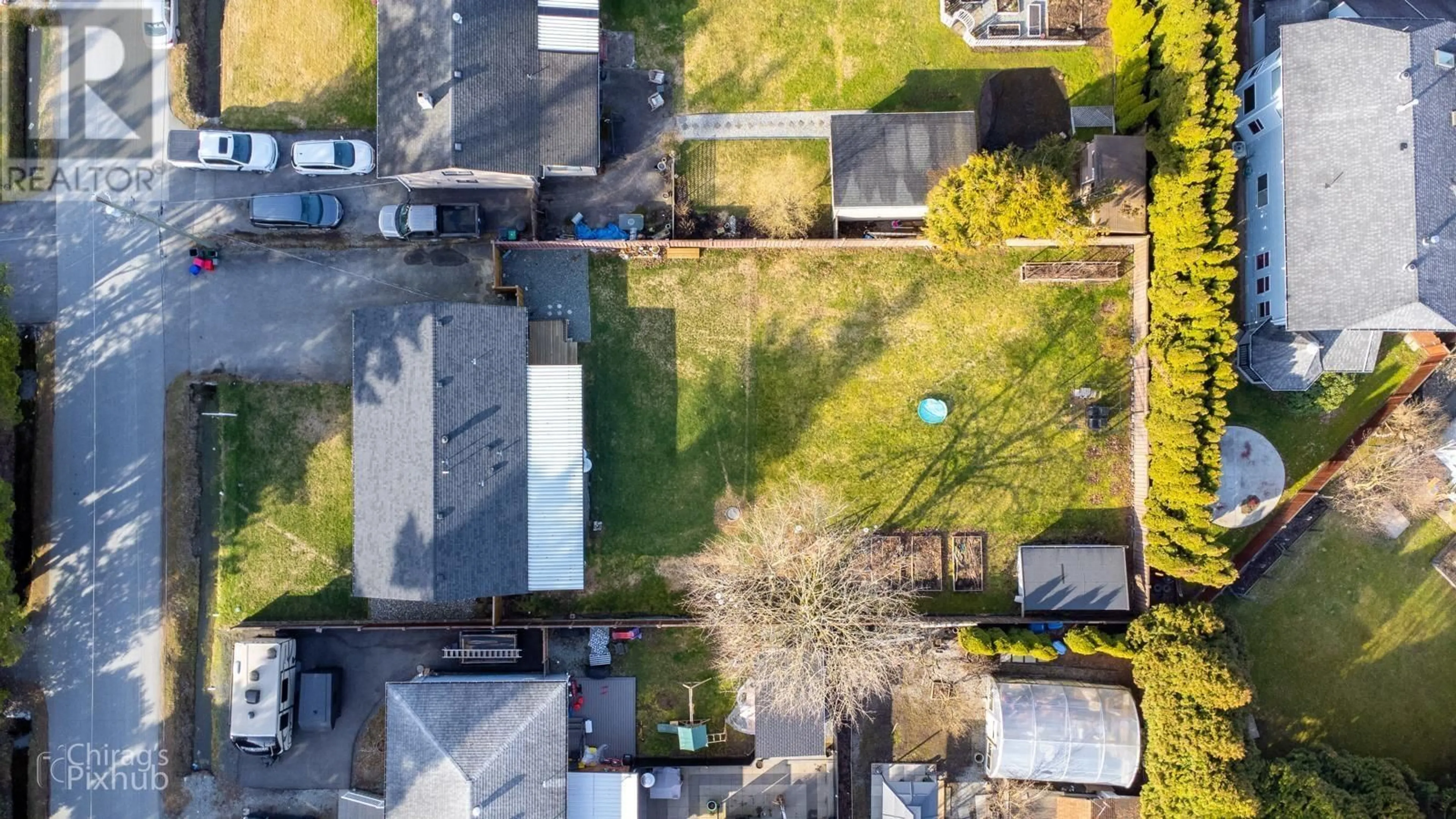 Frontside or backside of a home, the fenced backyard for 11822 GLENHURST STREET, Maple Ridge British Columbia V2X6V6