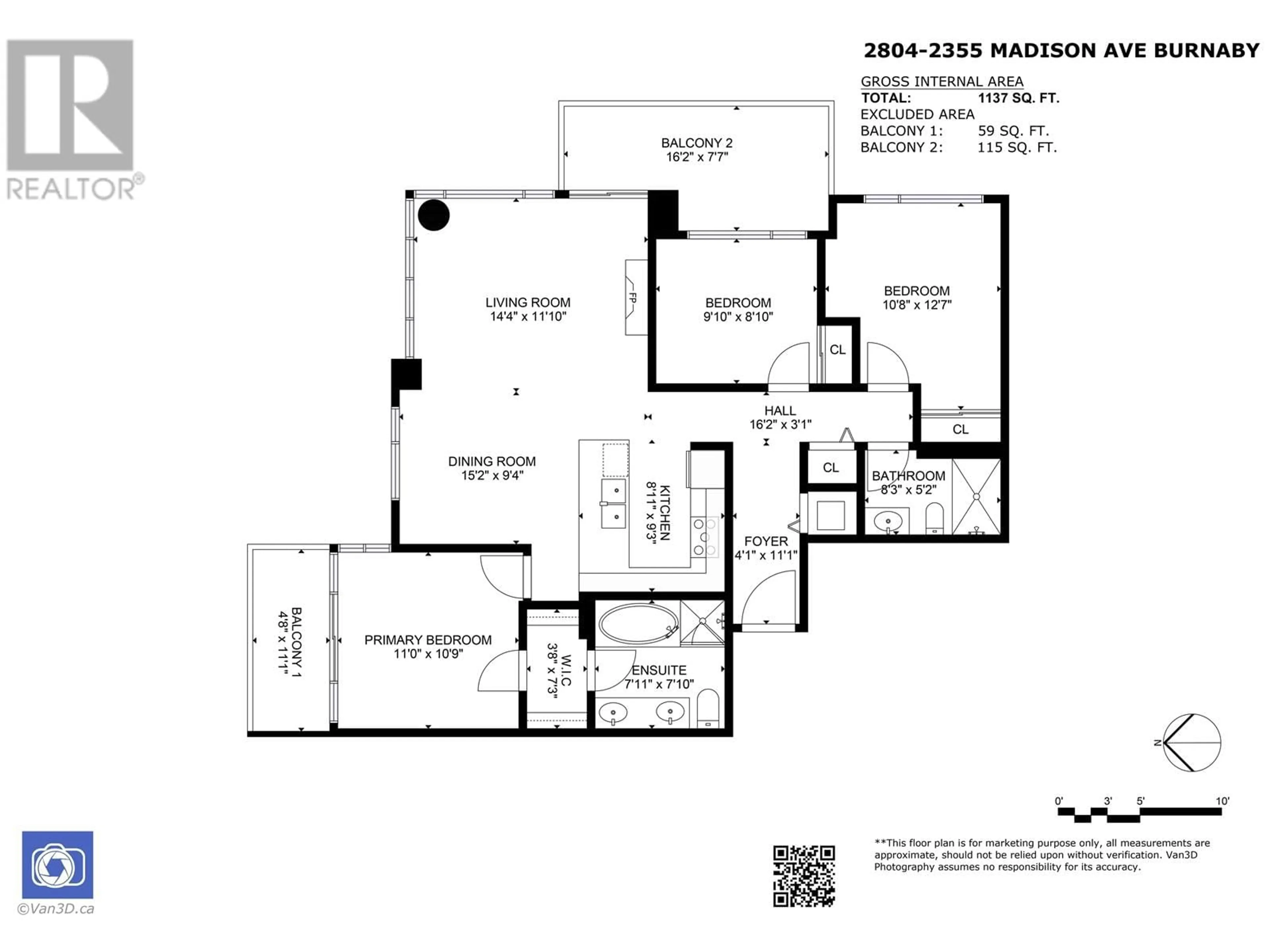 Floor plan for 2804 2355 MADISON AVENUE, Burnaby British Columbia V5C0B3