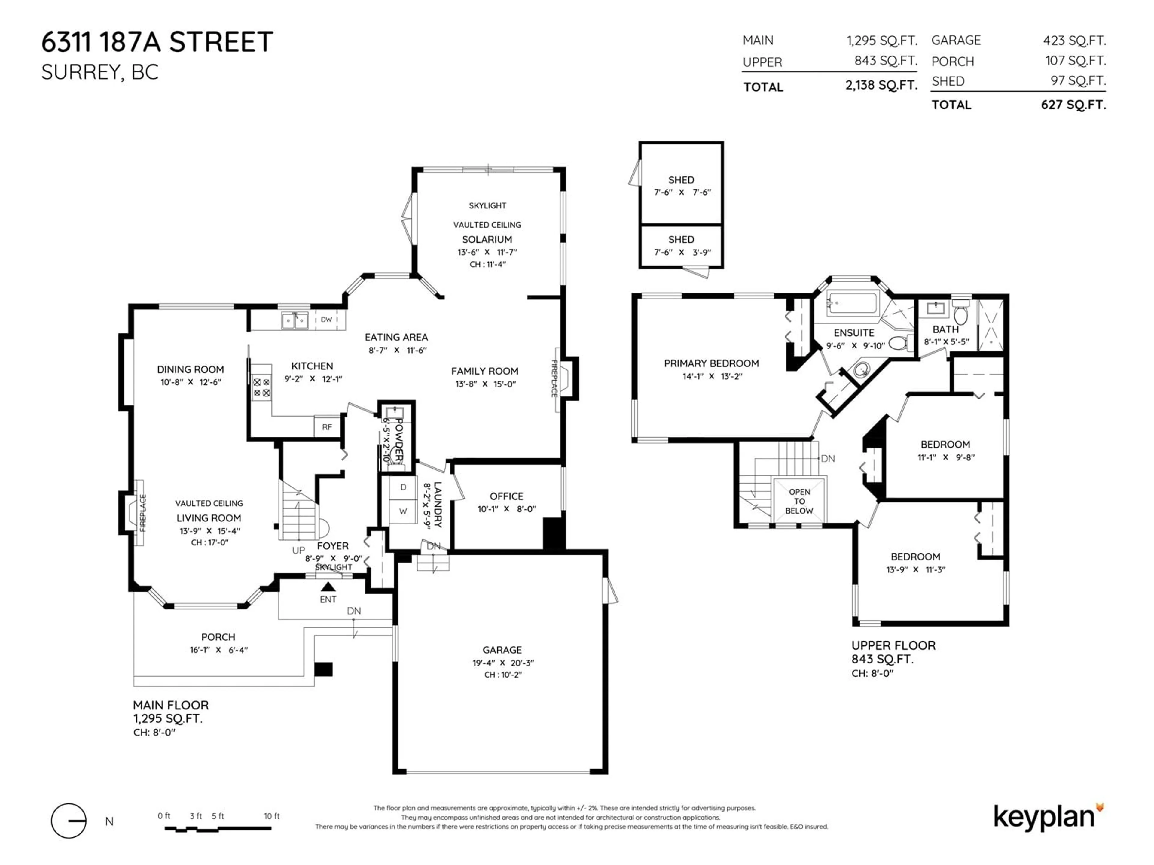 Floor plan for 6311 187A STREET, Surrey British Columbia V3S7N9