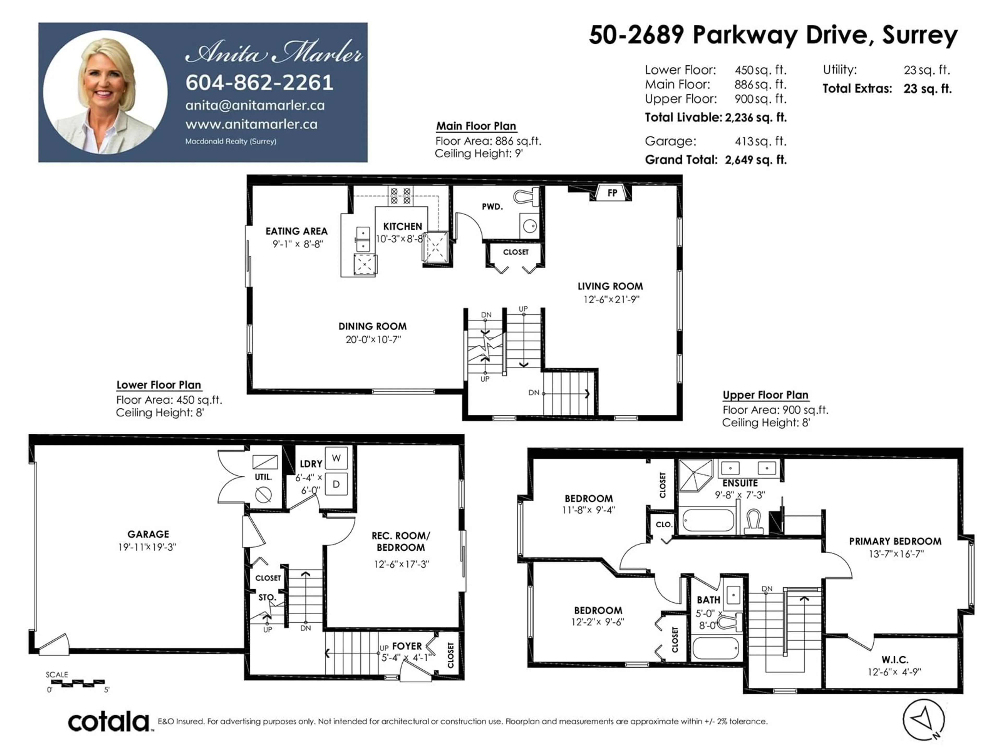 Floor plan for 50 2689 PARKWAY DRIVE, Surrey British Columbia V4P1C2